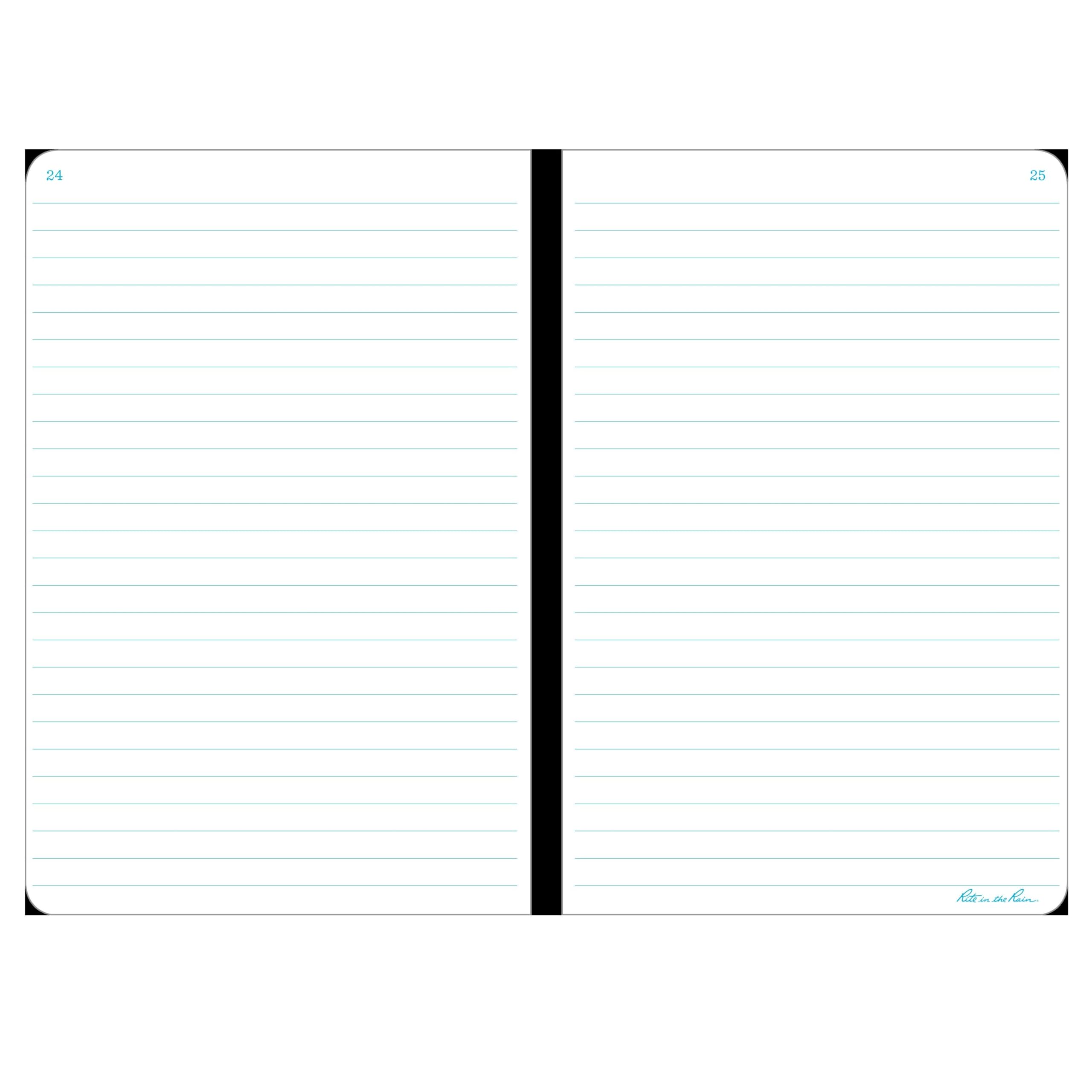 Rite In The Rain Weatherproof Stapled Notebook, 4.625" x 7", Black Cover, Universal Pattern, 3 Pack (No. 771FX)