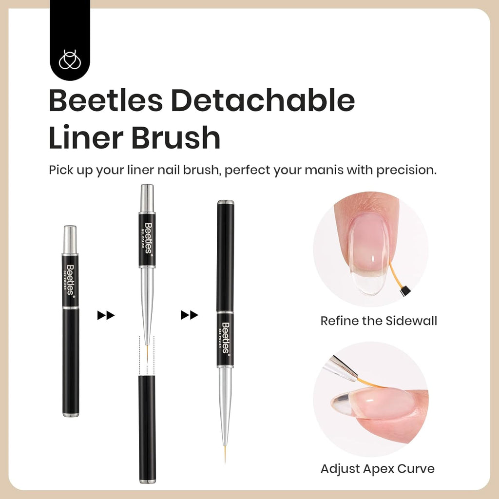 Beetles 2Pcs 15ml Gel Base and Top Coat Set - Upgrade No Wipe Extra Glossy Top Coat Finish for Gel Nail Polish, Soak Off UV/LED Lamp Needed, Essentials for Long-Lasting Manicure Kit