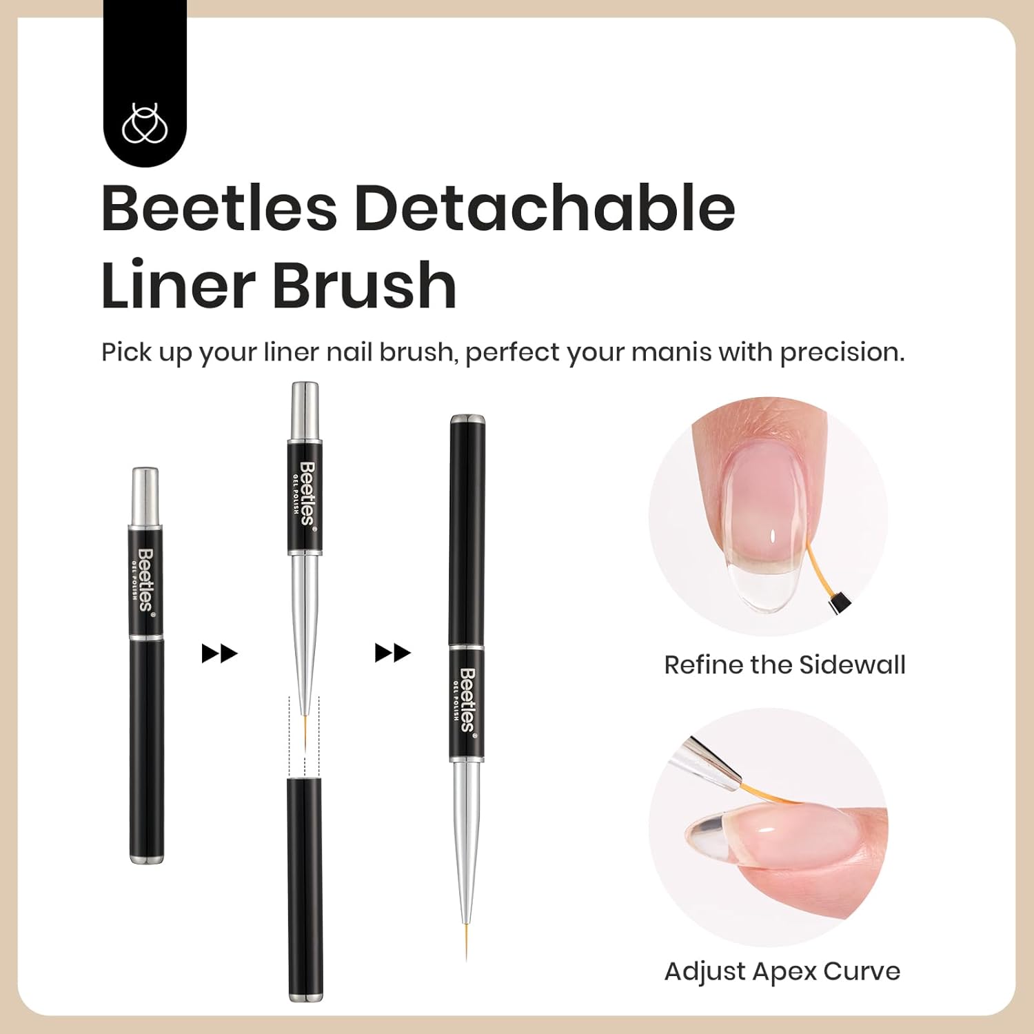 Beetles 2Pcs 15ml Gel Base and Top Coat Set - Upgrade No Wipe Extra Glossy Top Coat Finish for Gel Nail Polish, Soak Off UV/LED Lamp Needed, Essentials for Long-Lasting Manicure Kit
