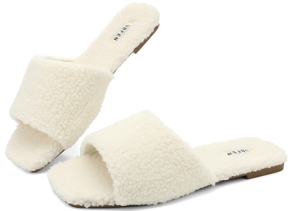 UBFEN Womens Mens Slippers Memory Foam Comfort Fuzzy Plush Lining Slip On House Shoes