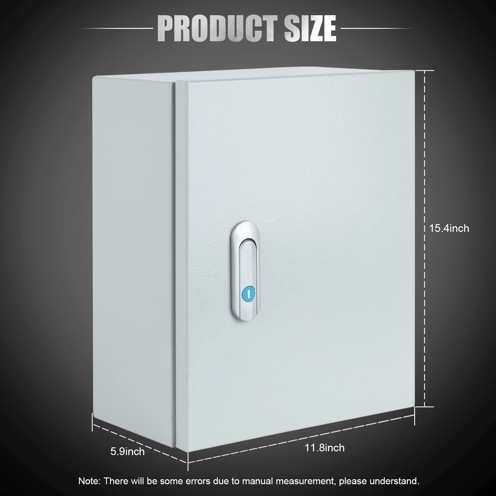 Steel Electrical Junction Box, Indoor&Outdoor Electrical Enclosure Box, Wall Mounted Waterproof&Dustproof Metal Box, Universal Electric Equipment Enclosure Box with Safety Locks and Mounting Plates