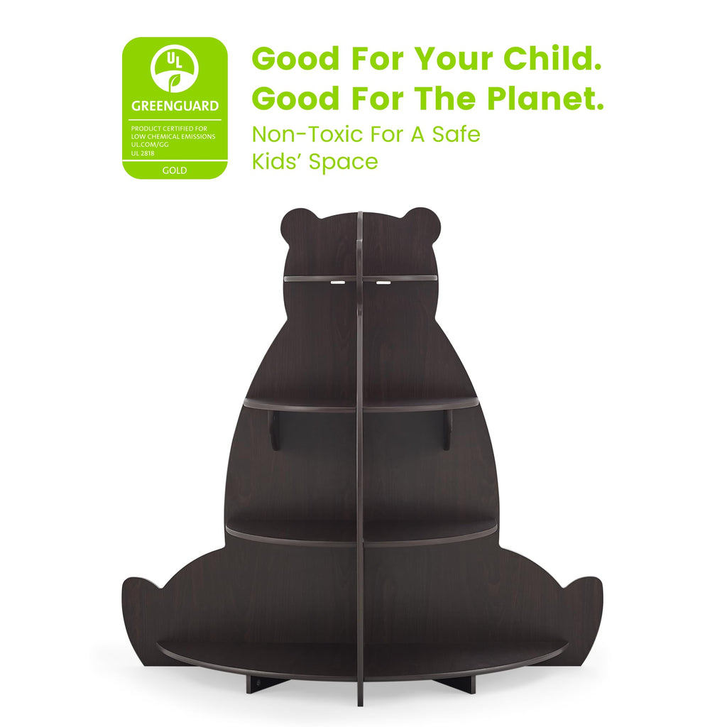 Delta Children Bear Bookcase - Greenguard Gold Certified, Crafted Walnut