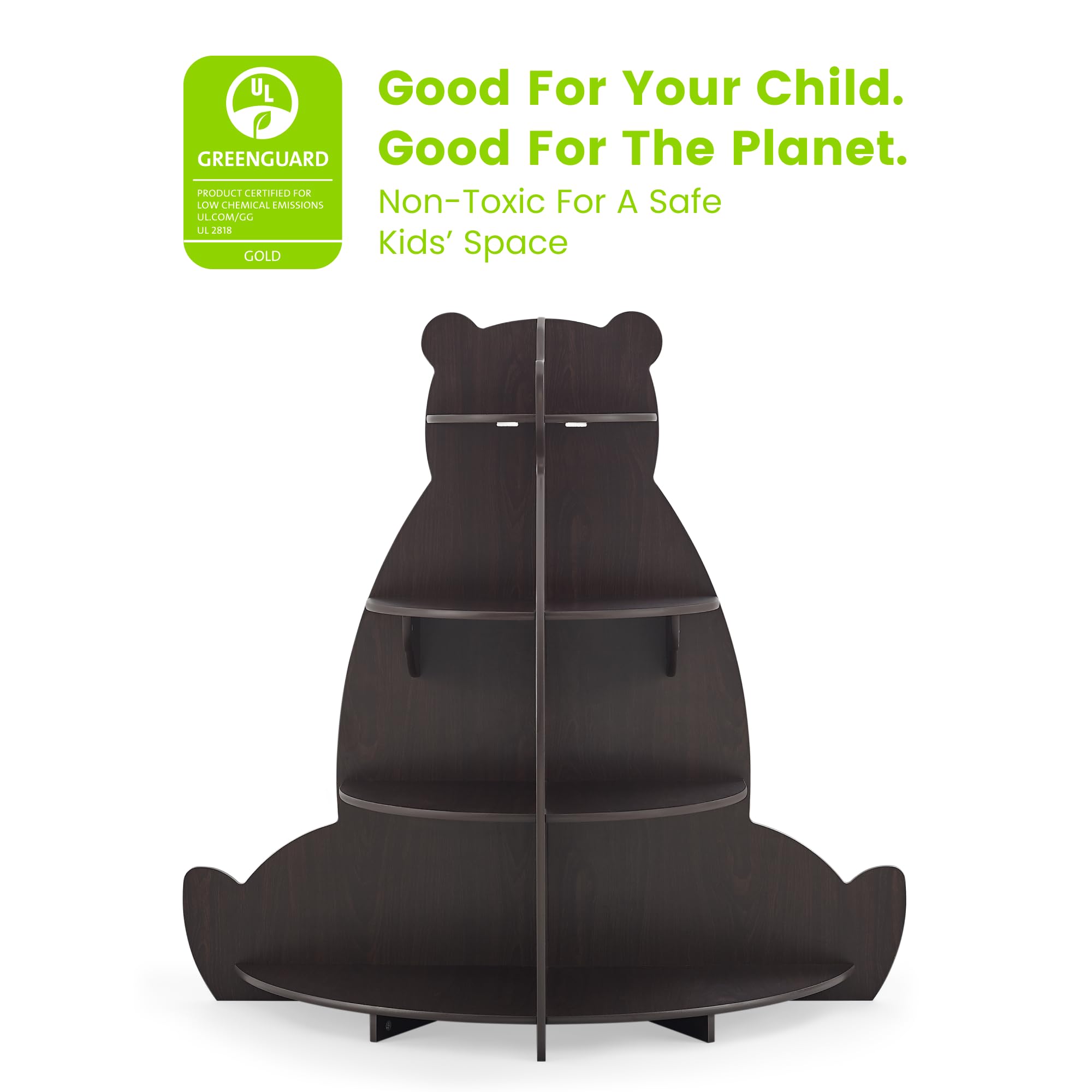 Delta Children Bear Bookcase - Greenguard Gold Certified, Crafted Walnut