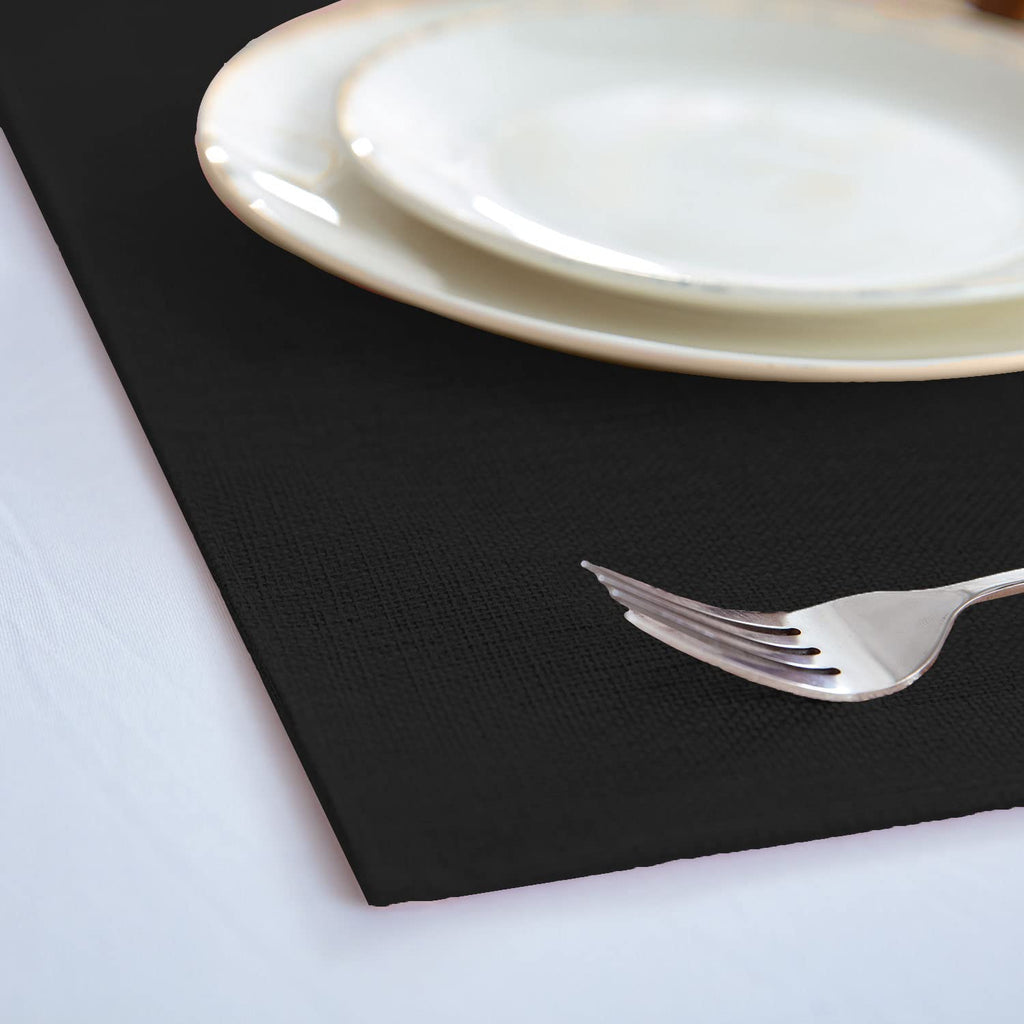 Cloth Placemats Set of 8, Linen Type Fabric Placemats Machine Washable Heat Resistant Placemats Wrinkle Free Thick Polyester Kitchen Place Mats for Dining Table (Beige)