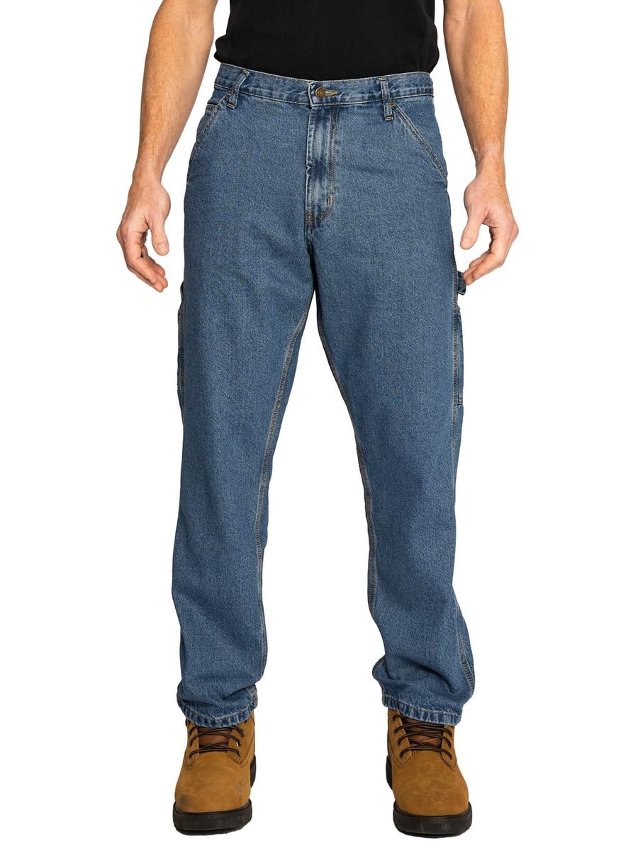 FULL BLUE Carpenter Denim Jeans, Relaxed Fit, Utility Pocket & Hammer Loop