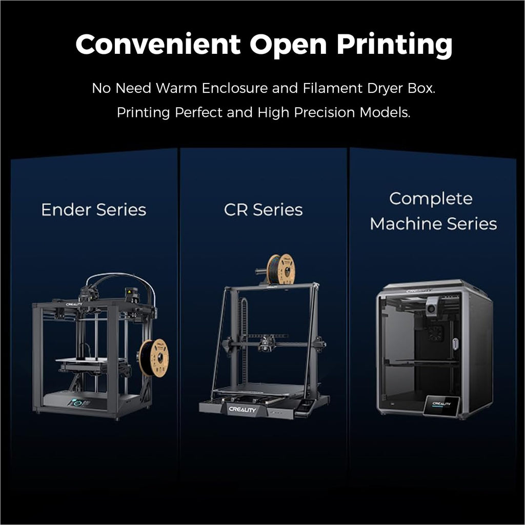 Creality Hyper ABS Filament, Official 3D Printer Filament ABS 1.75mm for Up to 300mm/s High-Speed Printing Convenient Open Printing Material, 1kg(2.2lbs) Spool Fit Most 3D Printer(Black)