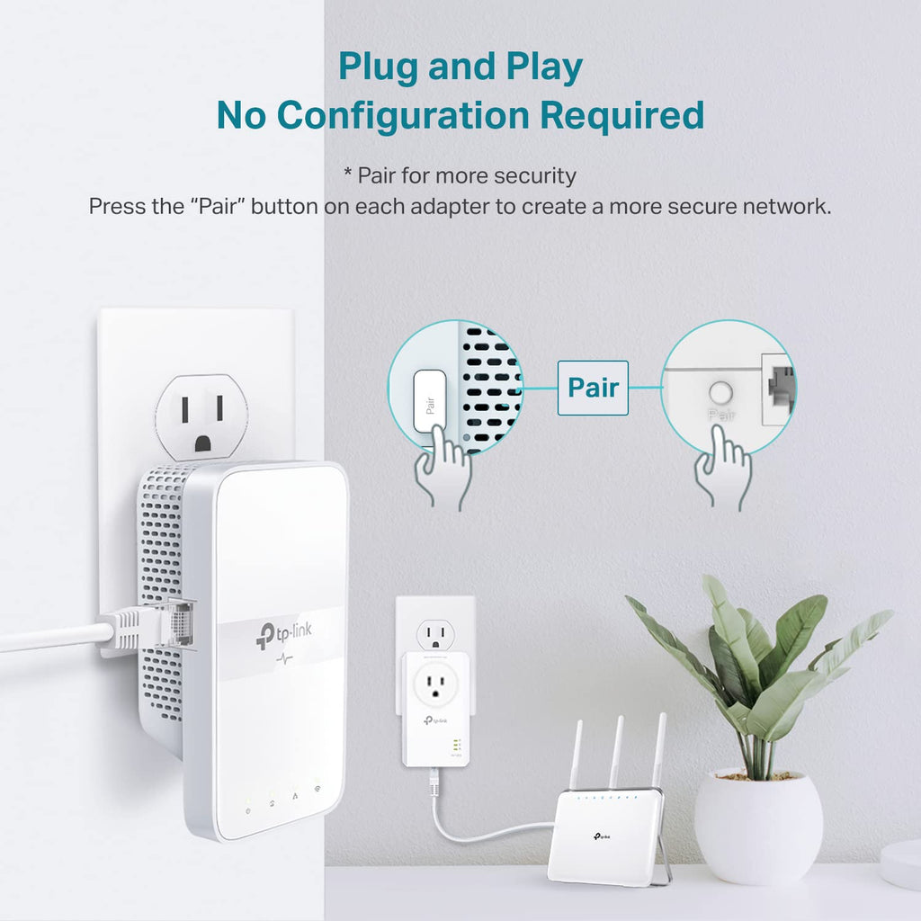 TP-Link Powerline WiFi Extender TL-WPA7617 - AC1200 Dual Band Powerline Network Extender, Gigabit Port, Passthrough, OneMesh, Ethernet Over Power, 𝐀𝐝𝐝-𝐨𝐧 𝐔𝐧𝐢𝐭