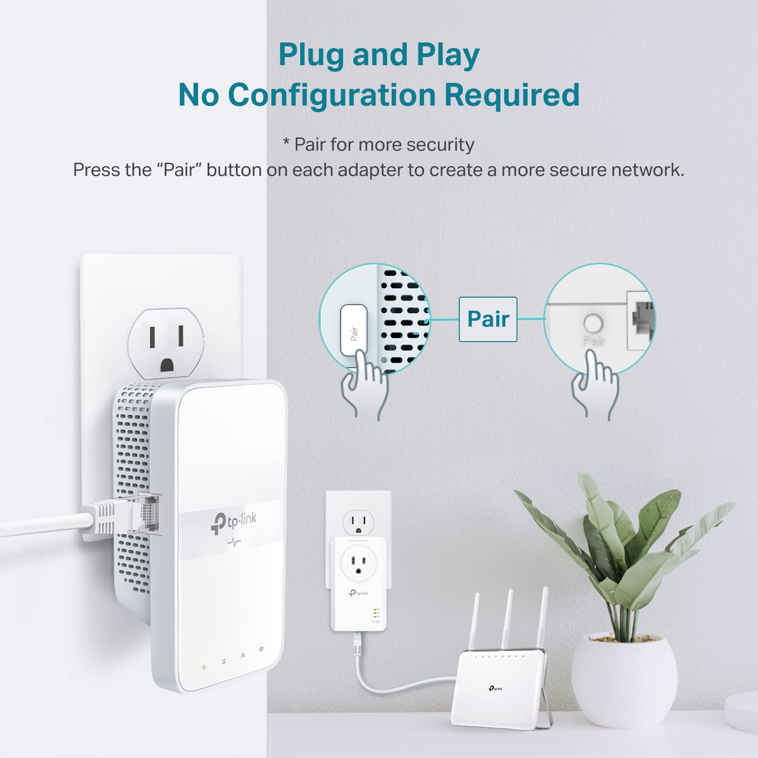 TP-Link Powerline WiFi Extender TL-WPA7617 - AC1200 Dual Band Powerline Network Extender, Gigabit Port, Passthrough, OneMesh, Ethernet Over Power, 𝐀𝐝𝐝-𝐨𝐧 𝐔𝐧𝐢𝐭