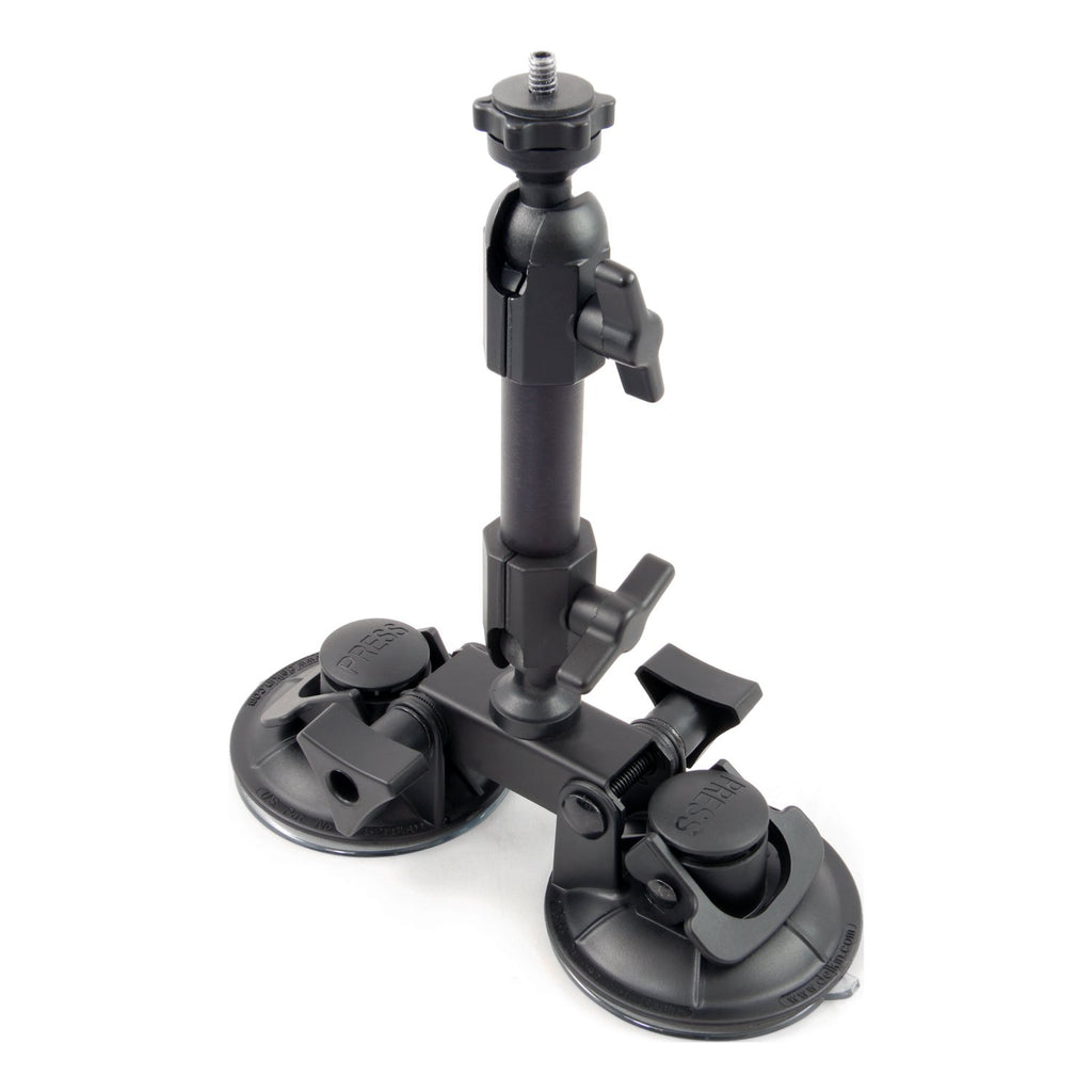 Delkin Devices Fat Gecko Mini Suction Camera Mount - Powerful Suction Cup Camera Mount for Car, Motorcycle, Desk, Window | Secure and Adjustable Action Camera Holder for Video Recording