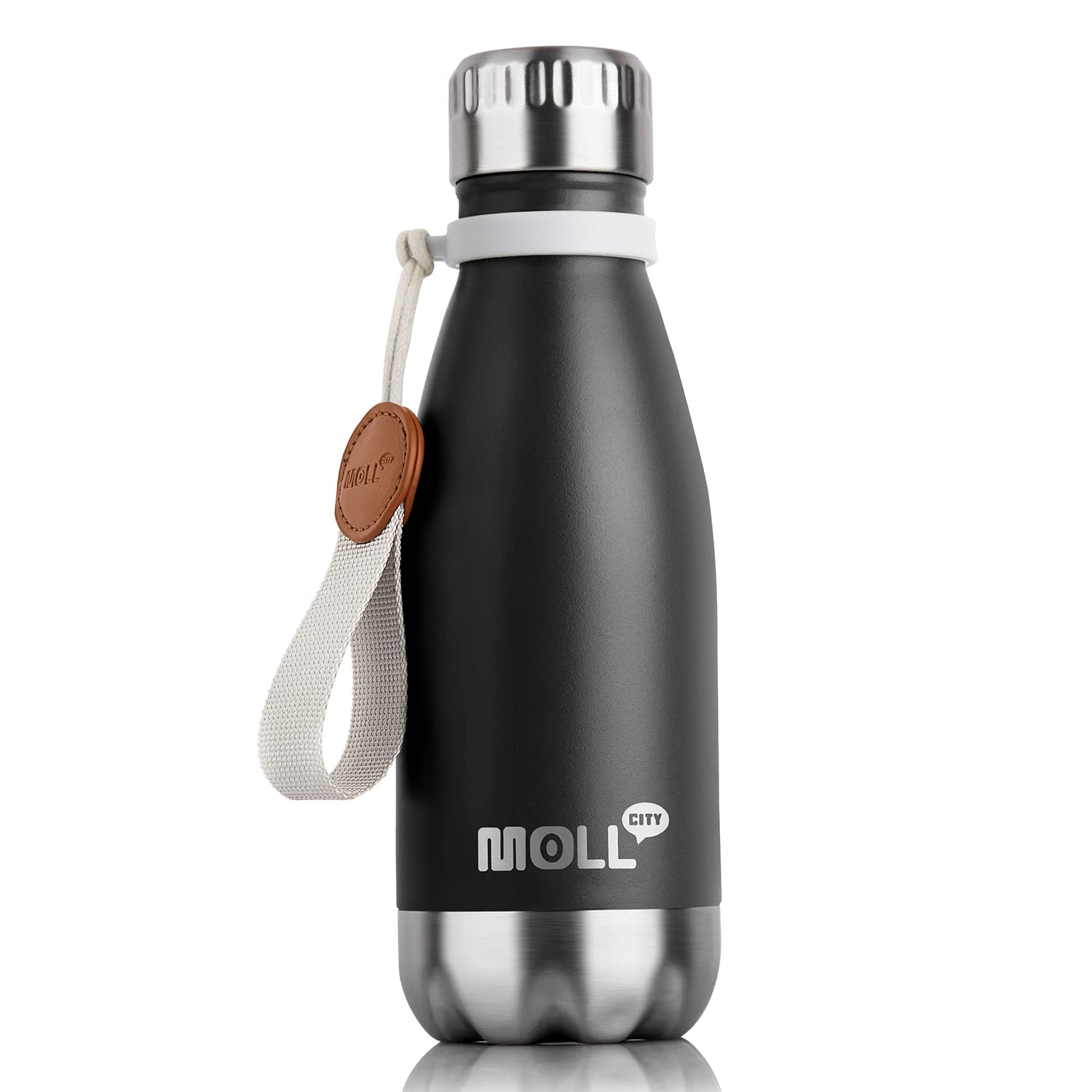 9 oz Water Bottle for Kids-Small Stainless Steel Water Bottle for School Vacuum Insulated Metal Leak Proof Cola Shape Water Flask for Boys Girls(Baby Blue)