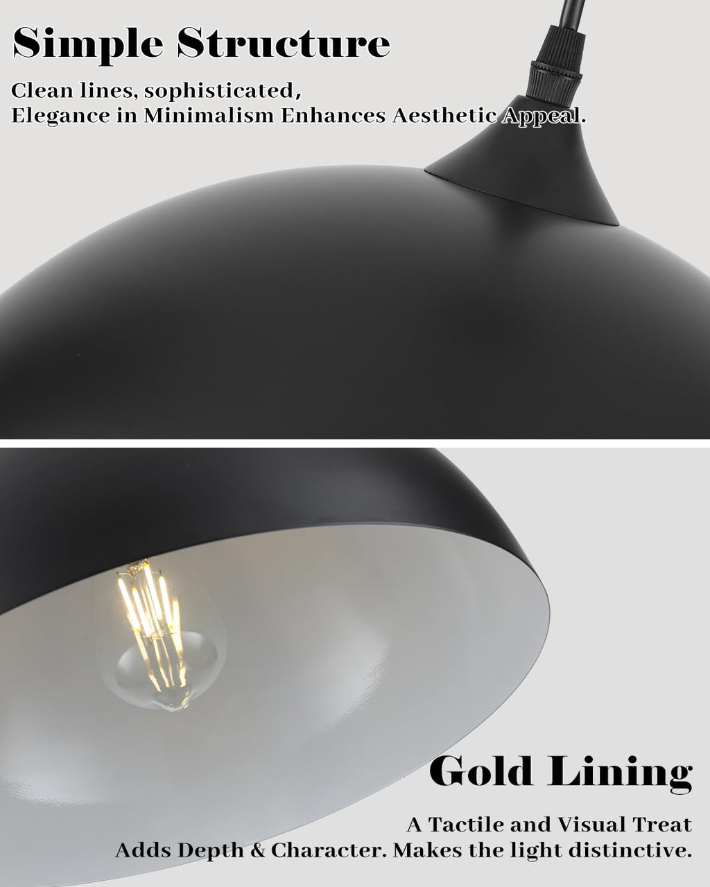 White Pendant Lights, 11.8 inch Pendant Lights Kitchen Island, Farmhouse Pendant Light Fixtures (White Inside), Industrial Pendant Lighting for Dining Room, Bedroom, Hallway (1 Pack)