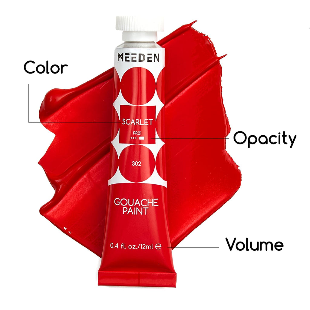 MEEDEN Gouache Paint Tube Set - 12 x 12ml (0.4 oz) Colors Art Paint Supplies for Artists Students Beginners - Rich Pigment Art Paints for Canvas Painting