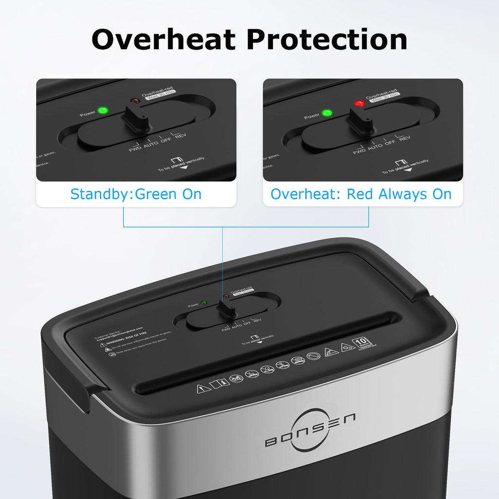 BONSEN Shredder for Home Office, 4 Gallons 8-Sheet Cross Cut Credit Card Shredder, Small Paper Shredder for Home Use, High Security Level P-4, ETL Certification (S3101)
