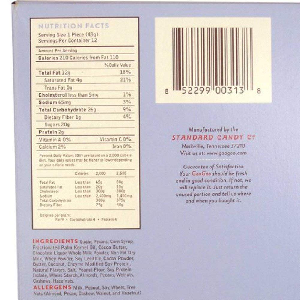 Goo Goo Cluster Variety Pack - 2 of each Flavor Large Bars - Original, Supreme, Peanut Butter