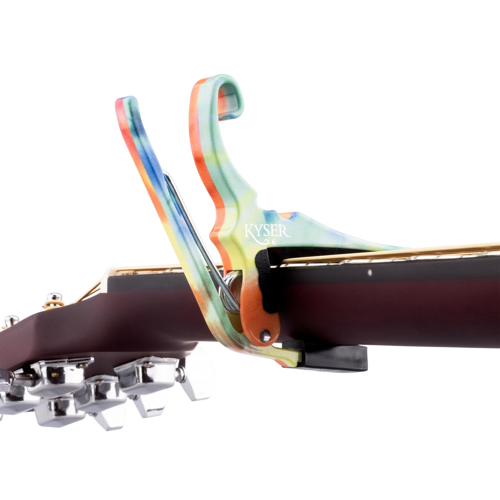 Kyser Musical Products Quick-Change Guitar Capo, KG6ABA, Abalone - For 6-String Acoustic Guitars, Made in USA, Quality, Strong, Lightweight, Quick & Easy Key Changes, Innovative, Perfect Fit