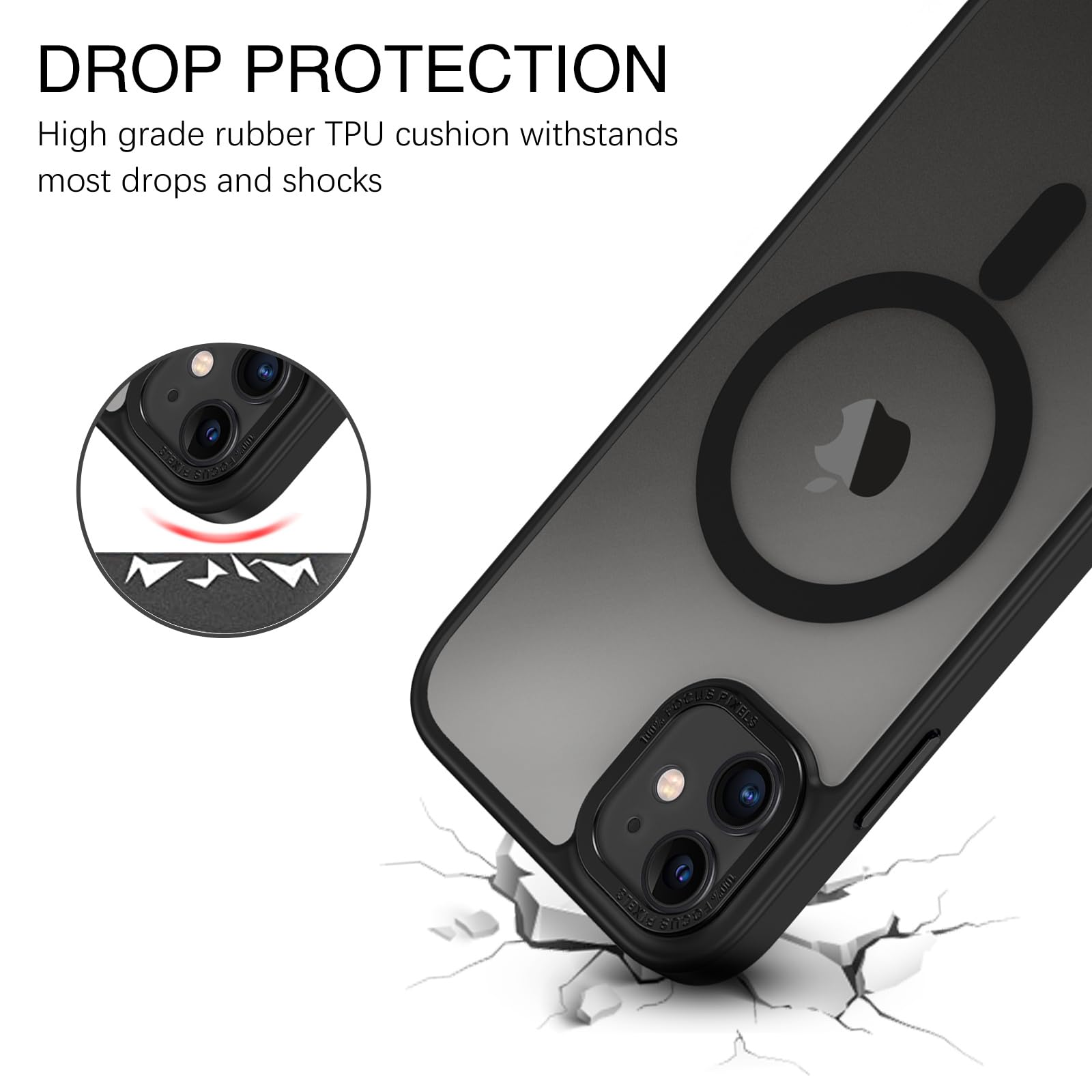 BENTOBEN for iPhone 11 Phone Case, Phone case for iPhone 11 Magnetic Case [Compatible with Mag Safe] Translucent Matte Slim Shockproof Anti-Fingerprint Protective Cover for iPhone 11 6.1’’ Black
