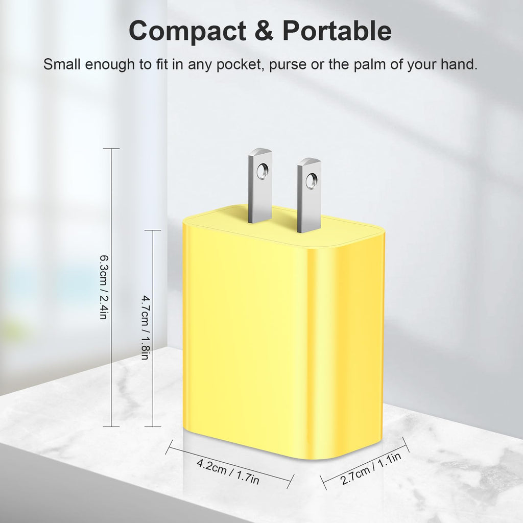USB C Charger Block Charging Block Type C Charger 20W Wall Chargers 4 Pack for iPhone 16/16 Plus/16 Pro/16 Pro Max/iPhone 15/15 Pro/15 Pro Max/14/13/12 Pro/Samsung//Android(Black)