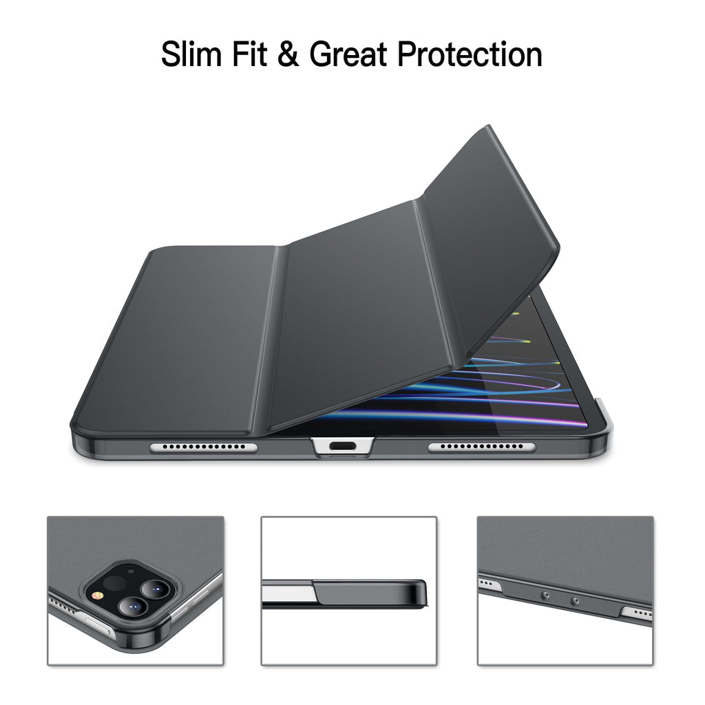 JETech Case ONLY for iPad Pro 11-Inch, 2022/2021/2020/2018 Model, Compatible with Pencil, Cover Auto Wake/Sleep (Black)