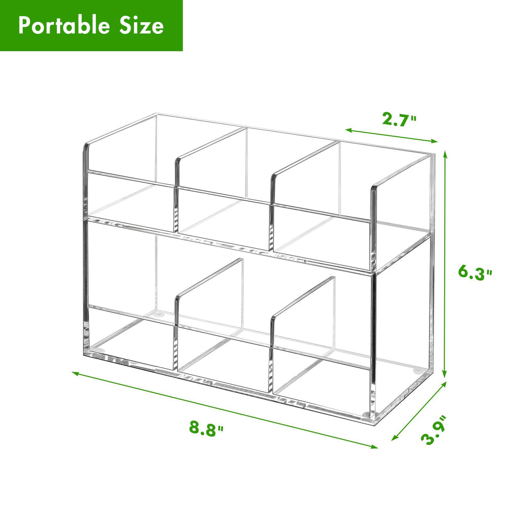 BEYGORM Acrylic Tea Bag Organizer for 216 Tea Packets, No Assembly Required, Display Holder for Countertop, Vertical Tea Bag Caddy for Cabinet, Tea bar Accessories, Teabags Storage Containers
