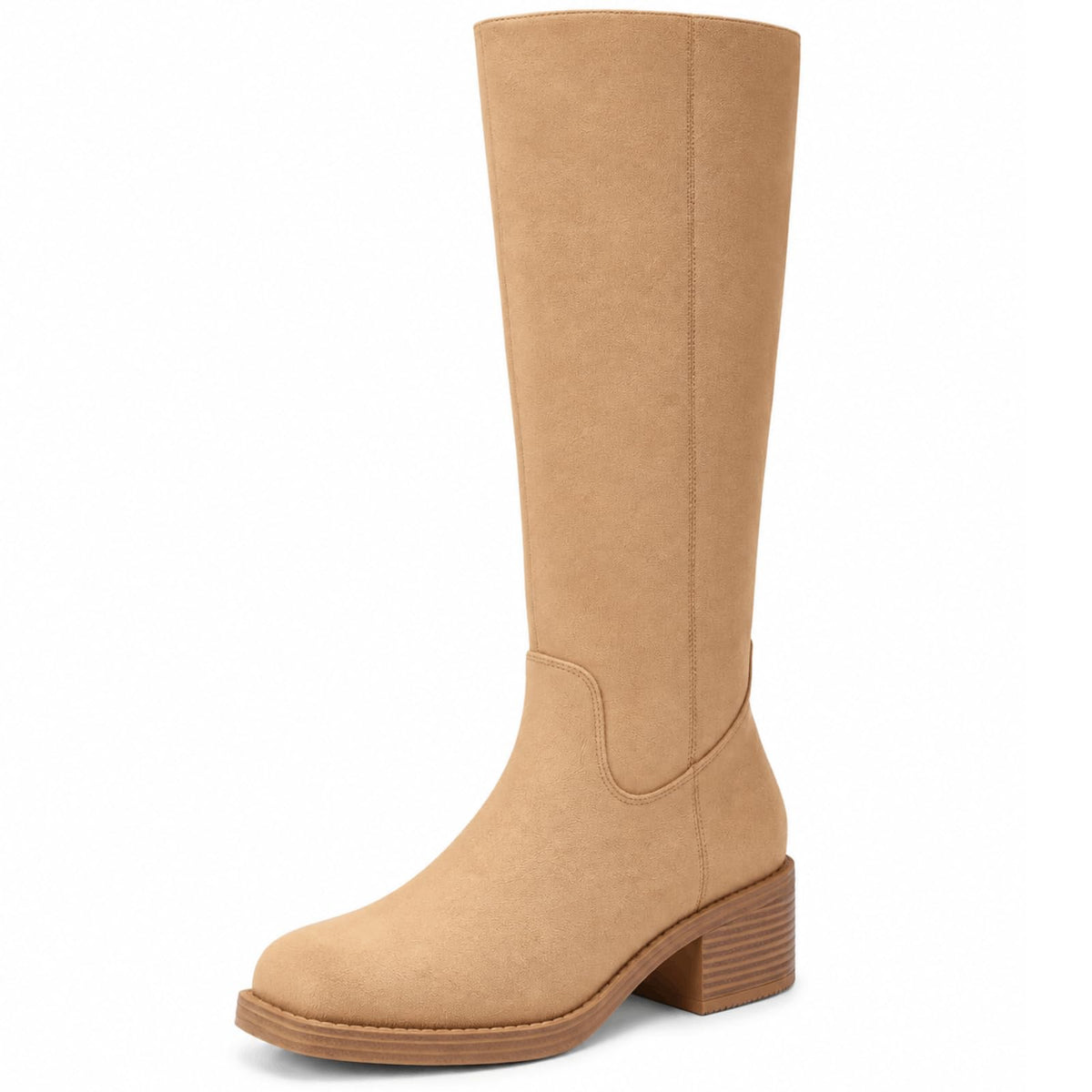 DOBOLIN Wide Calf Knee High Boots for Women Tall Fall Boots Square Toe