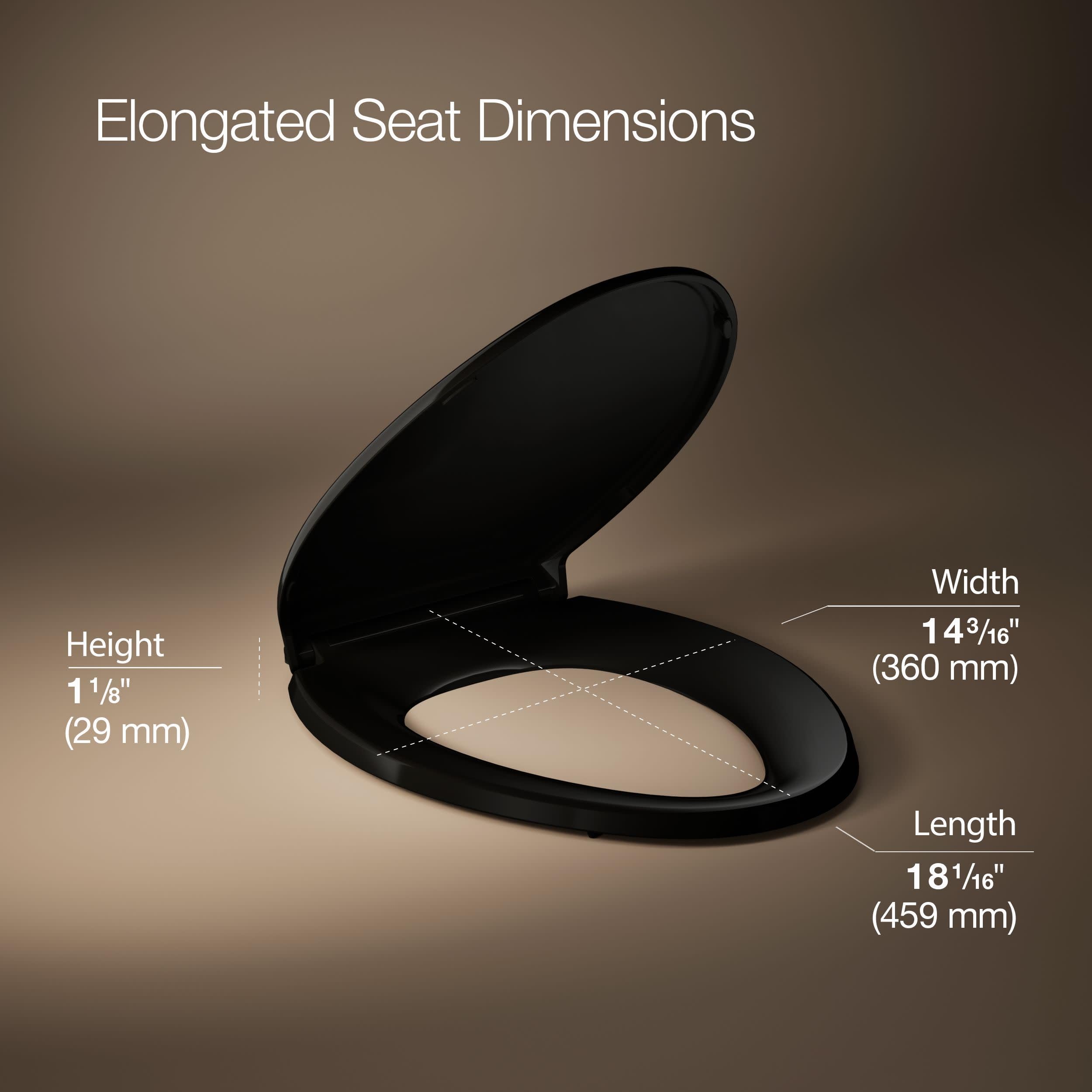 KOHLER 4733-RL-17 Glenbury ReadyLatch Quiet Close Elongated Toilet Seat, Soft Close Toilet Seats, Teal