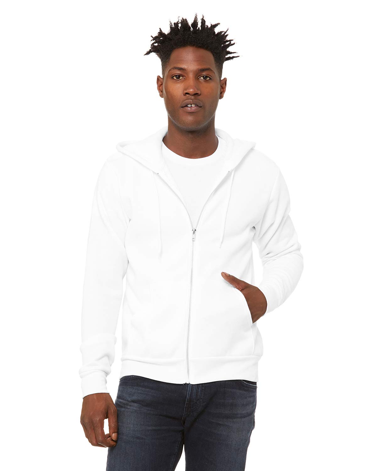 Bella & Canvas Men's 3739 Unisex Poly-Cotton Fleece Full-Zip Hoodie