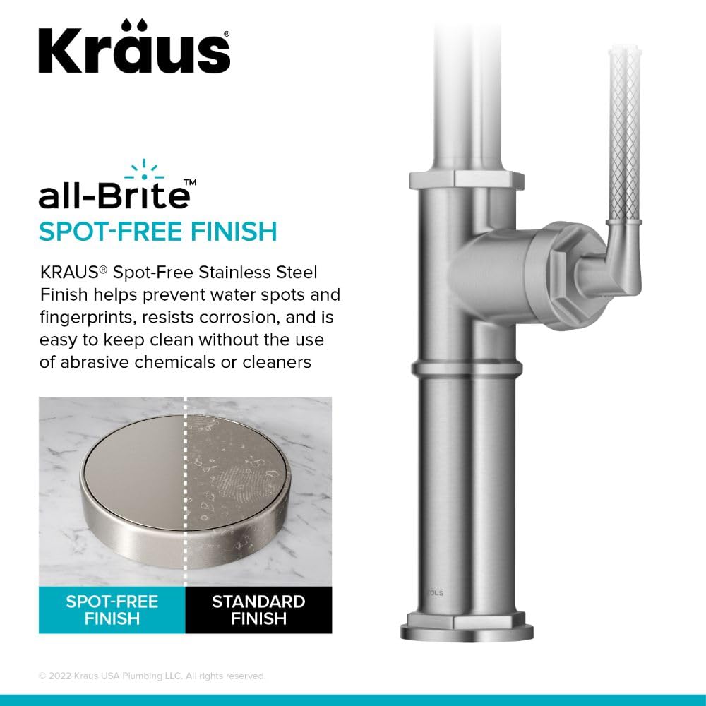KRAUS Allyn Transitional Bridge Kitchen Faucet with Pull-Down Sprayhead in Brushed Gold, KPF-3121BG