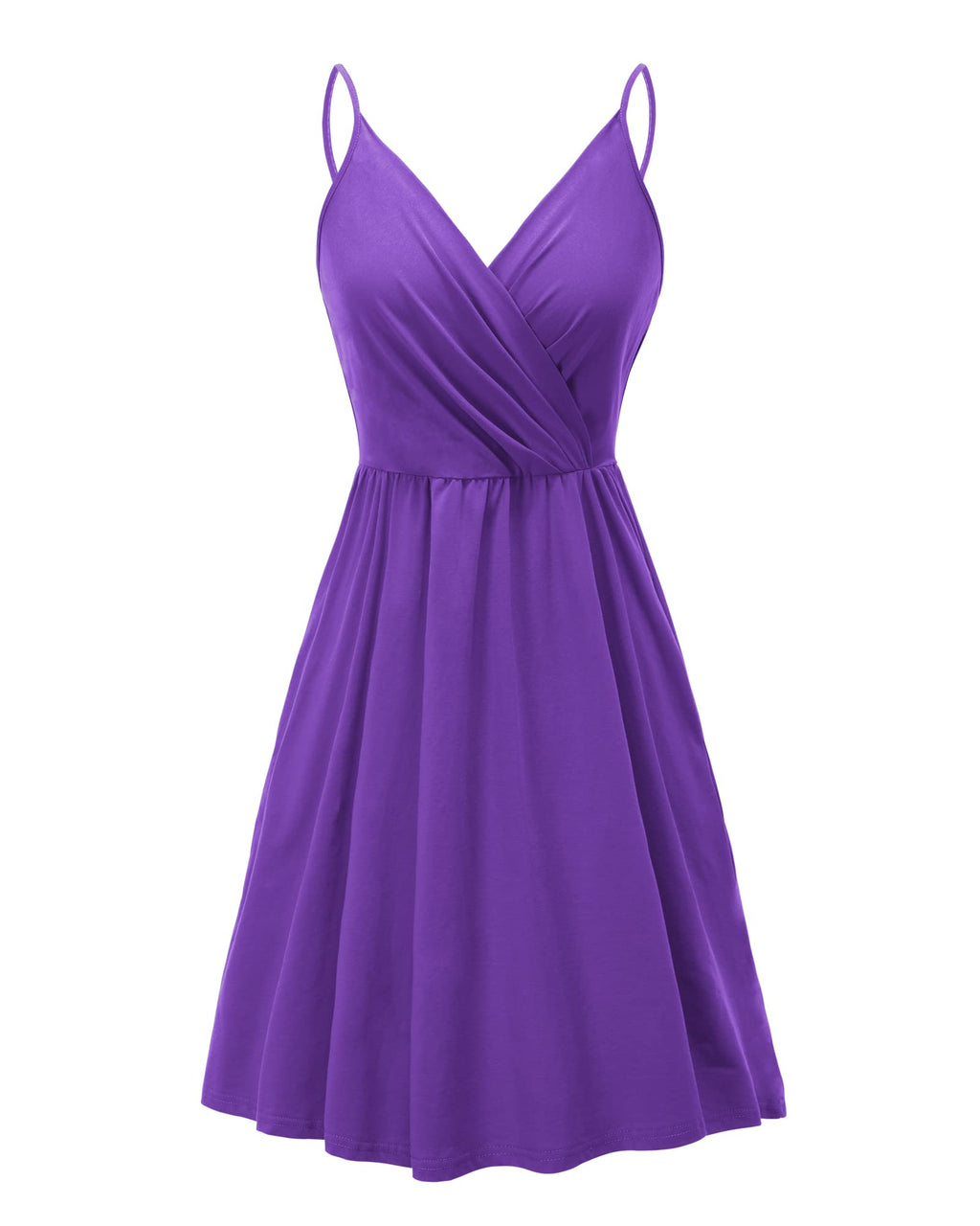 Newshows Women's Summer Dress 2025 Spaghetti Strap Sleeveless V Neck Casual Swing Sundress with Pockets