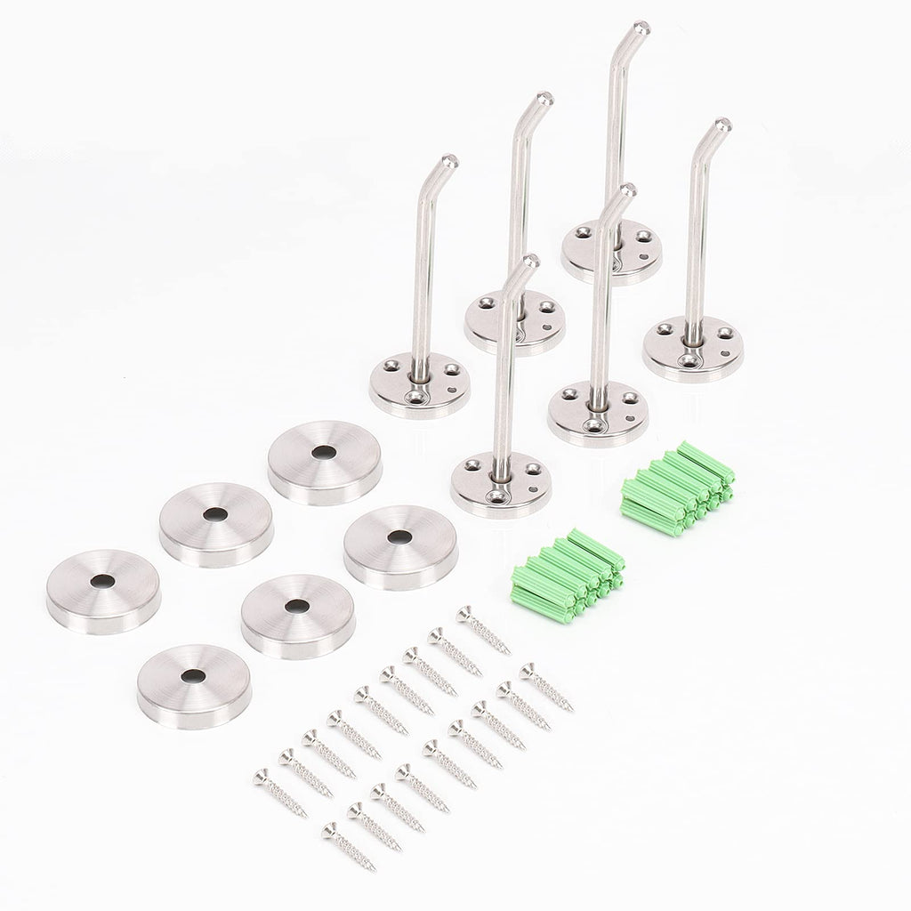 NearMoon Coat Hooks, Wall Mount Hooks for Hanging Hat Hurse Robe, 304 Stainless Steel Heavy Duty Towel Hangers for Bathroom Livingroom Kitchen-Ceiling Hook, 6 Pack (2 Inch, Brushed Nickel)
