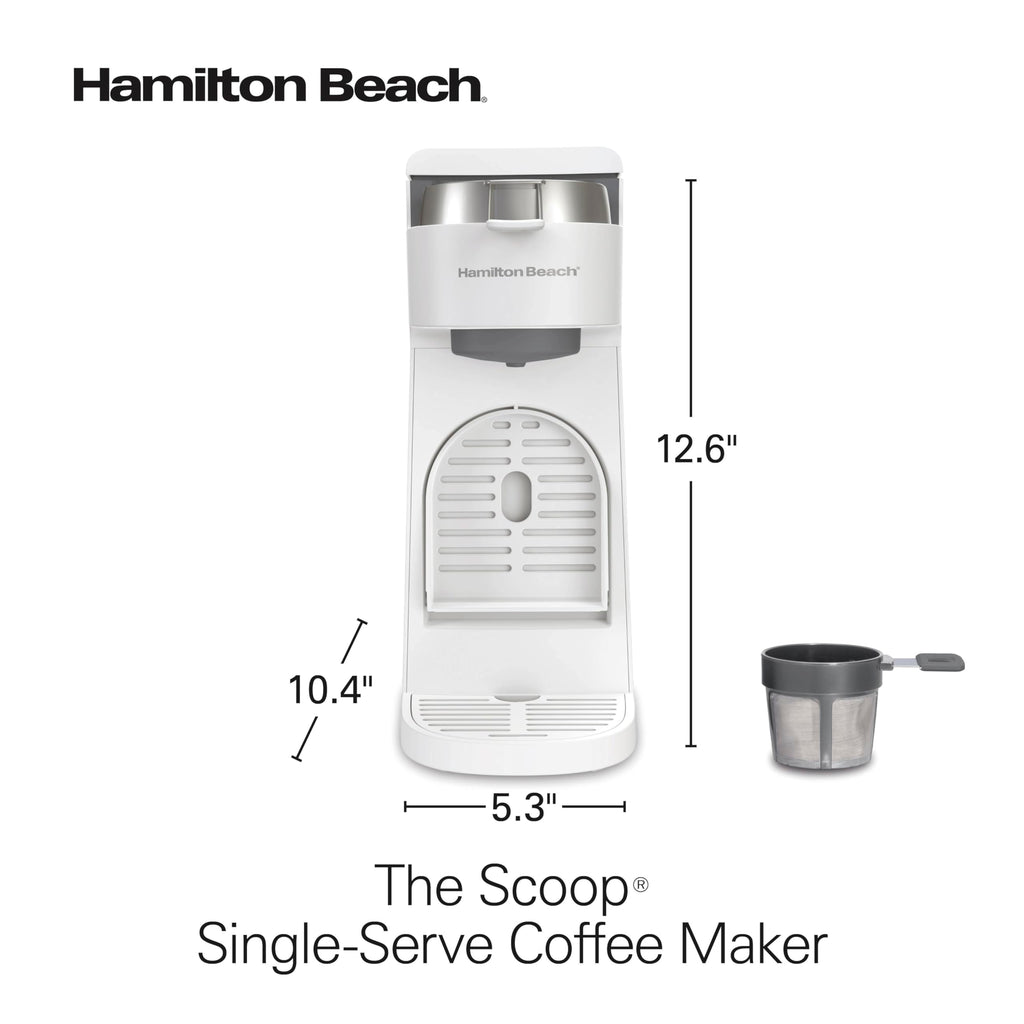 Hamilton Beach The Scoop Single Serve Coffee Maker & Fast Grounds Brewer for 8-14oz. Cups, Brews in Minutes, Black (47620), Next Gen