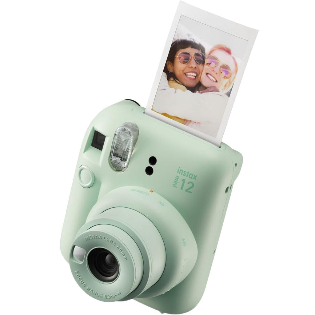 Fujifilm Instax Mini 12 Instant Camera + MiniMate Accessory Bundle & Compatible Custom Case + Fuji Instax Film Value Pack (50 Sheets) Flamingo Designer Photo Album (Mint Green)