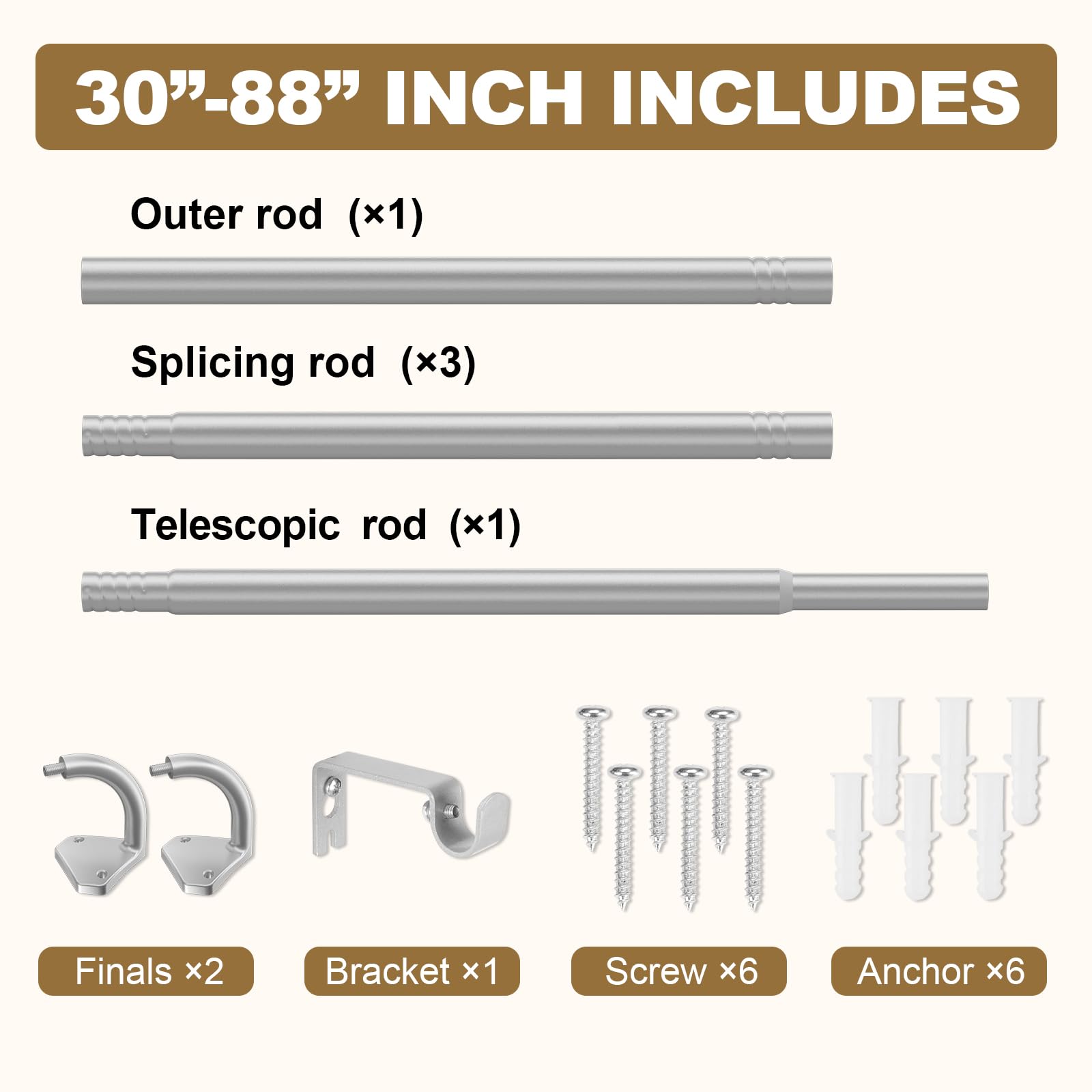 GXOACKJ Black Wrap Around Curtain Rods for Windows 28 to 48 inch, 5/8 inch Industrial Telescoping Blackout Curtain Rods for Bedroom & Outdoor