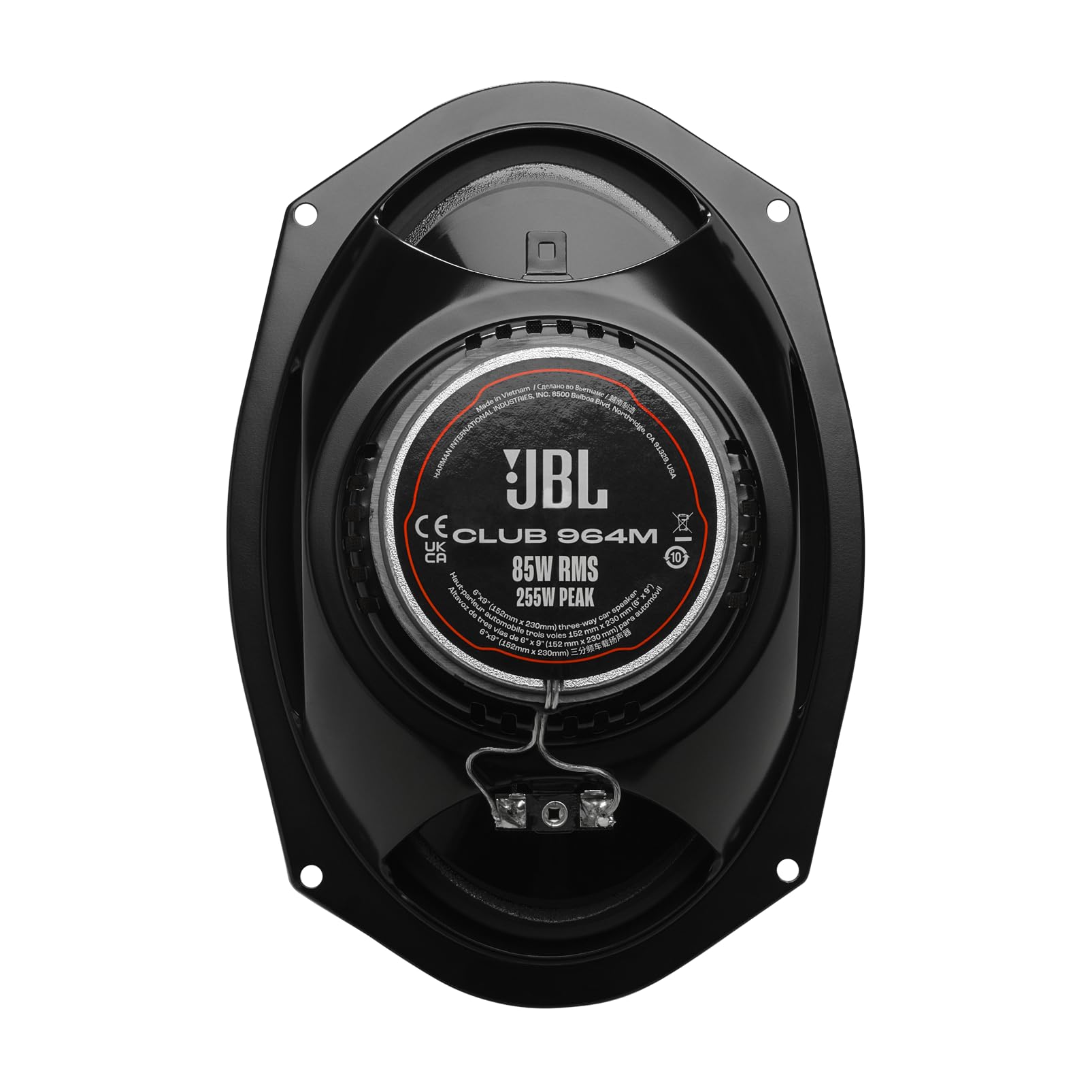 JBL Club 34F - 3-1/2" (87mm) Two-Way Car Speaker, 75 Watts Peak, 25 Watts RMS, Sensitivity (@ 2.83V): 89dB, Frequency Response: 90Hz – 20kHz, Nominal Impedance: 3.0 ohms
