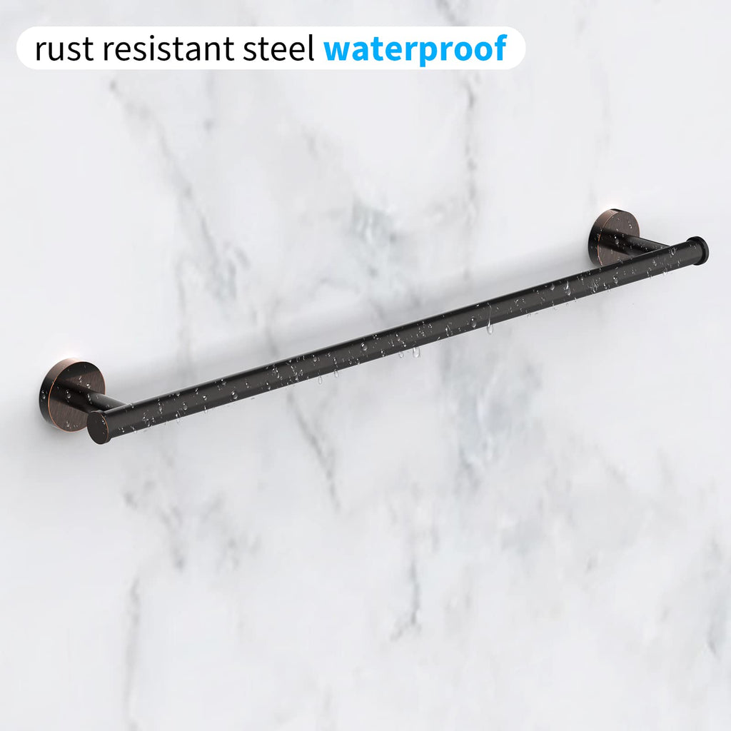 Cilee 2 Pieces Matte Black Bathroom Towel Bar, 24 Inch Double Towel Racks,Bathroom Towel Holder Towel Hanger for Bathroom Stainless Steel Wall Mount