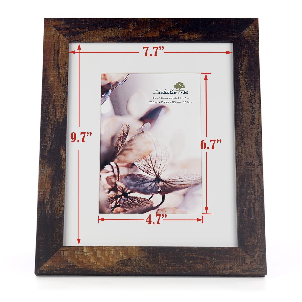 5x7 Picture Frame Gold, Display 5x7 without Mat or 4x6 with Mat, Wall Gallery Photo Frames