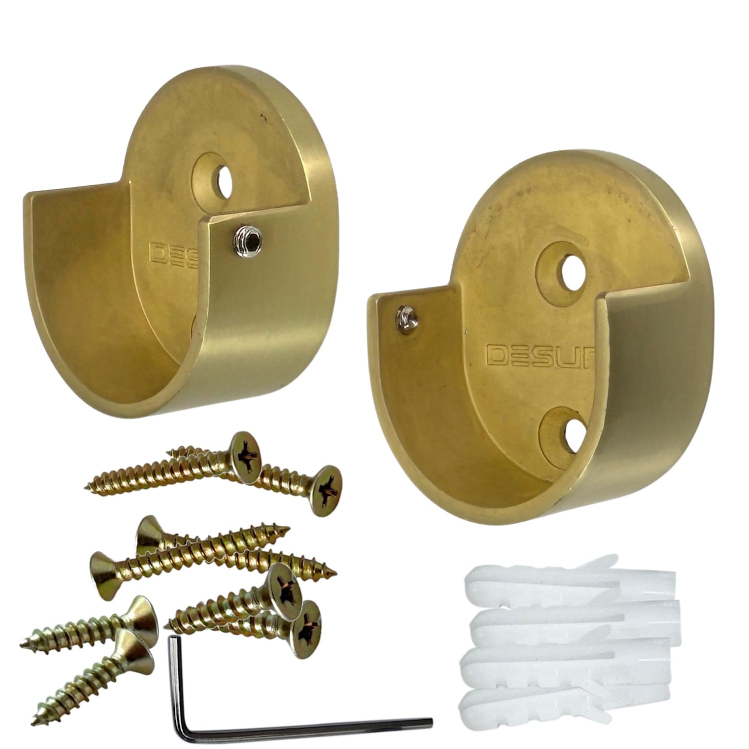 72" HEAVY DUTY Round Closet Rod | 32mm Diameter | Satin Brass Clothes Pole | 1 Pack
