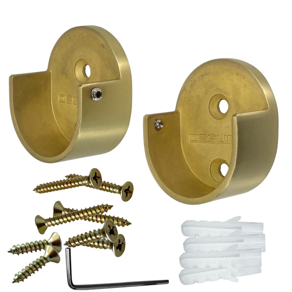 72" HEAVY DUTY Round Closet Rod | 32mm Diameter | Satin Brass Clothes Pole | 1 Pack