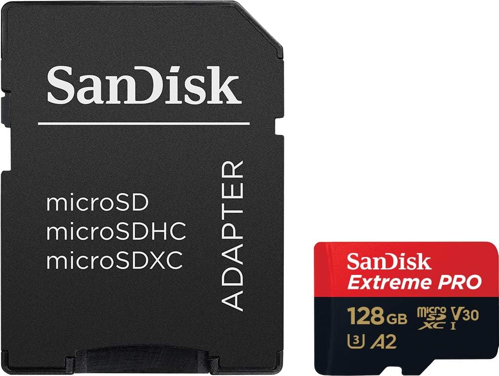 Sandisk SDSQXCD-128G-GN6MA Extreme Pro Microsdxc 128gb+sd Flsh Adapter 200mb/s 90mb/s A2 C10 V30 U