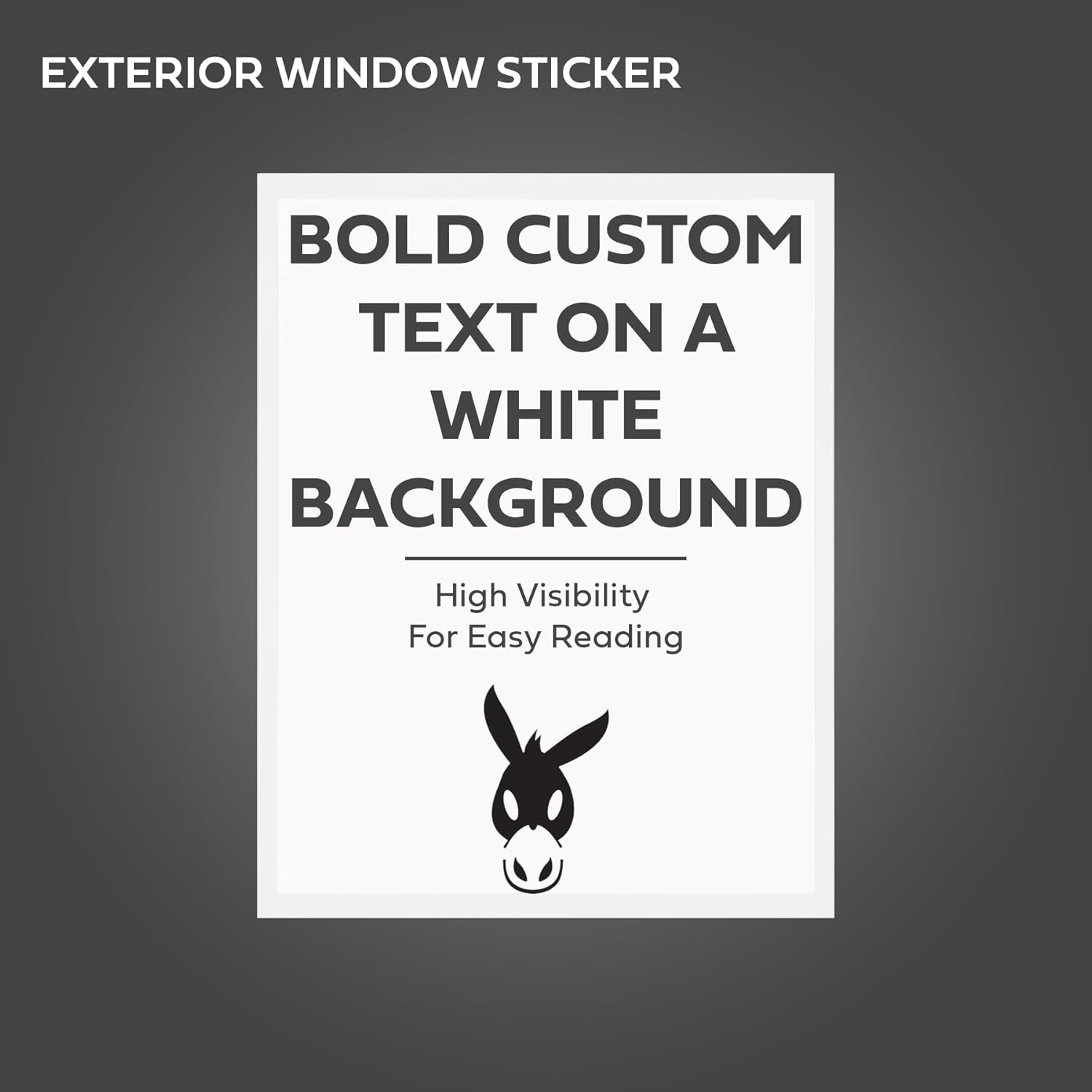 Window Stickers for Car Dealers -Plain Blank White - Exterior, 'Outdoor' | 8.5" x 11" | (100 Pack) (Laser Printer Only) (Adhesive)