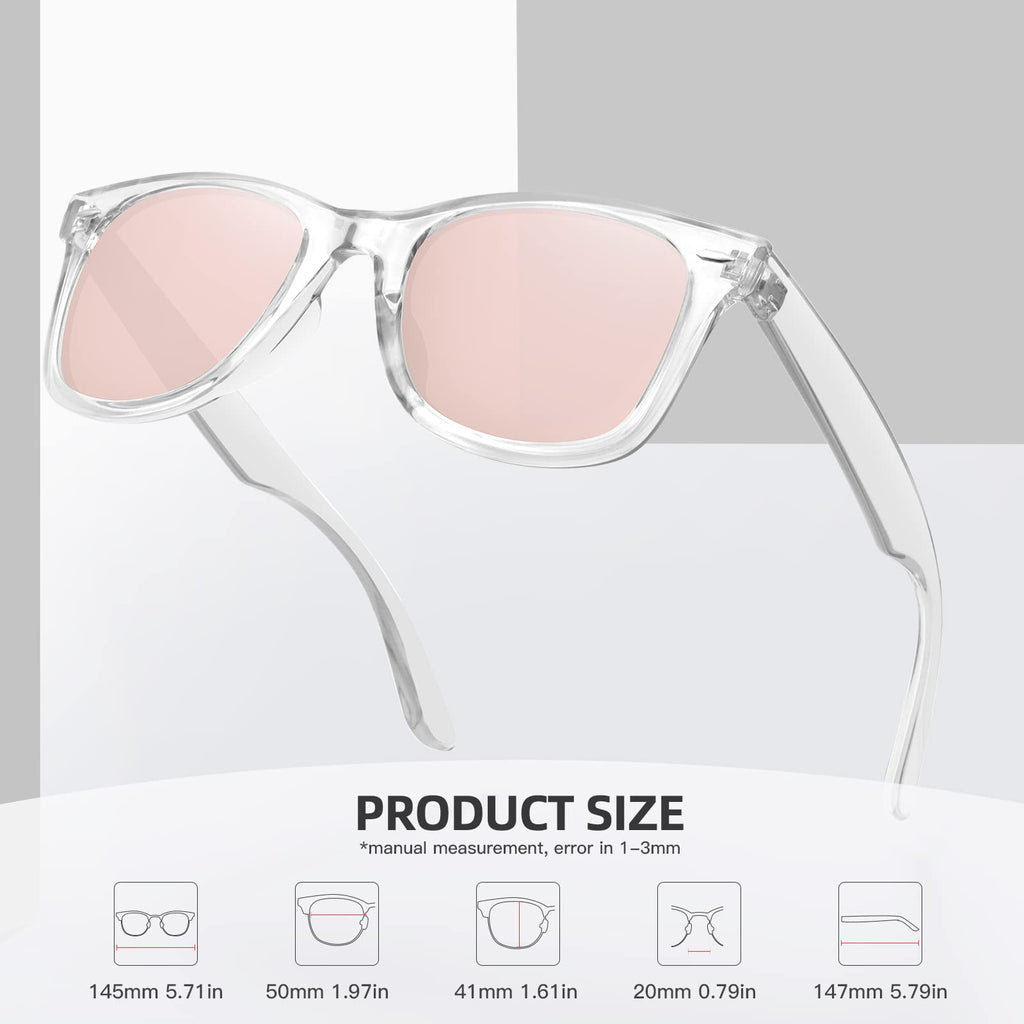 MEETSUN Retro Polarized Sunglasses for Women Men Classic Mirror Lens Driving Trendy Sun Glasses UV Protection (3 Pack)