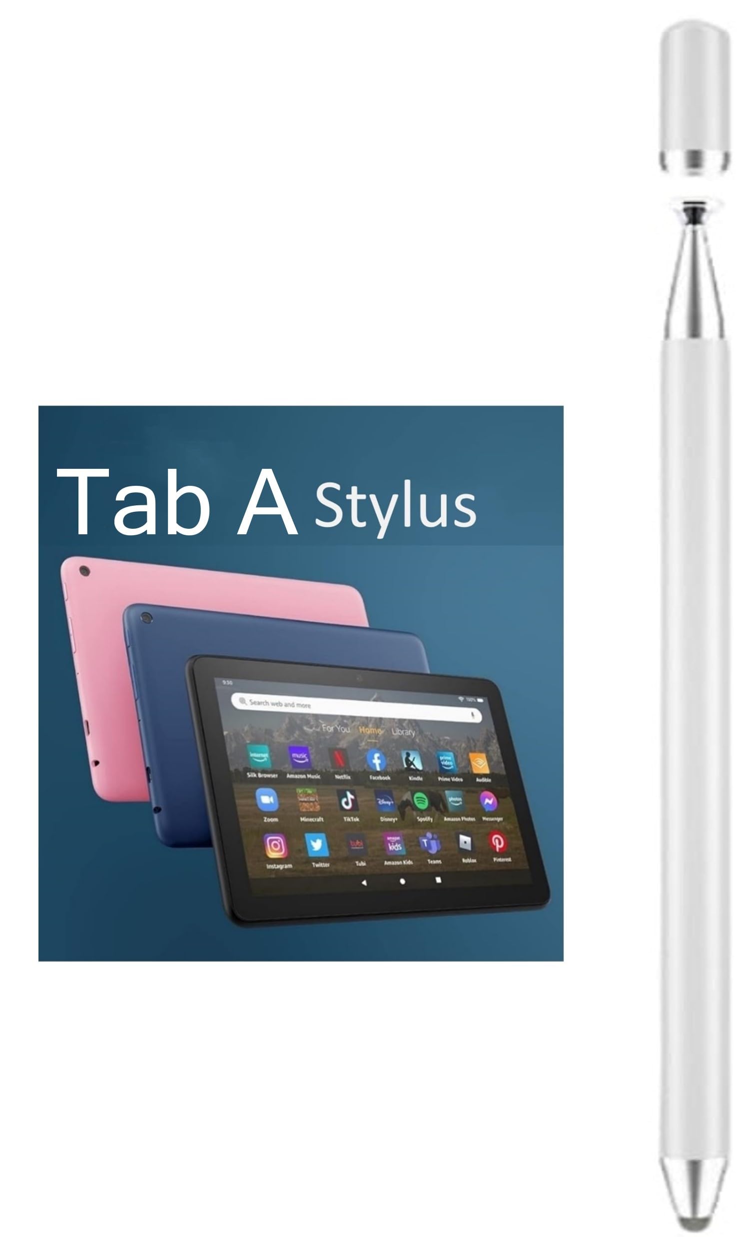 3-in-1 Stylus Pen for Samsung Galaxy Tab A11/A11+/A9+/A9/A8/A8 Plus/A7/A7 Lite, Stylus for iPad Pro/iPhone/Fire/Surface Tables Android,&iOS All Touch Devices (3 in 1 Black)