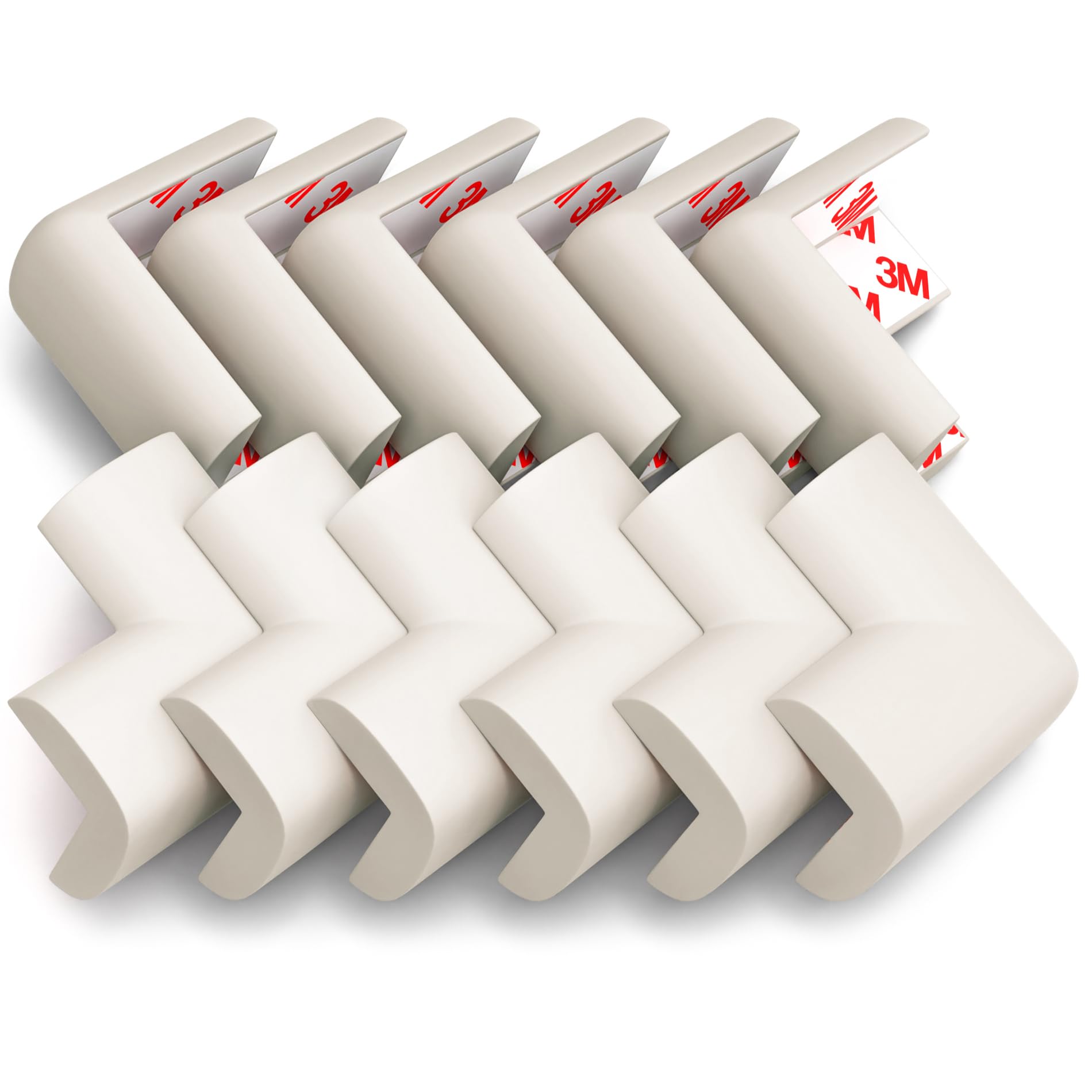 8-Pack Baby Proofing Corner Guards, Soft Rubber Corner Protectors for Furniture, 3M Adhesive Pre-Taped Corner Bumper Guards, Child Proof Safety for Fireplace, Table, Cabinet & Stairs, Black