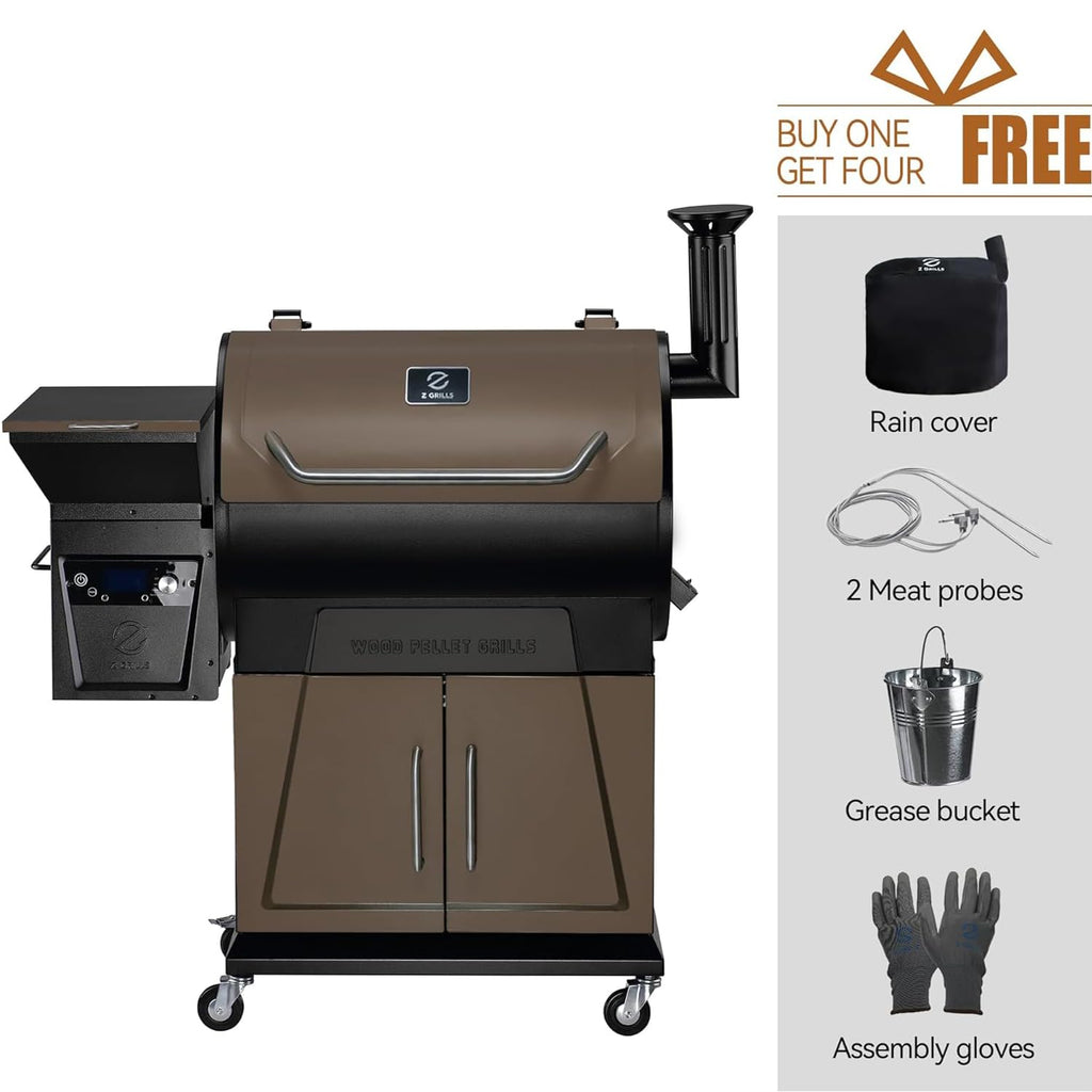 Z GRILLS ZPG-200APro Portable Tabletop Wood Pellet Grill and Smoker, Digital Control, 8 in 1 BBQ Grill for Outdoor Kitchen, Backyard, 202 Sq Inches of Cooking (Black)