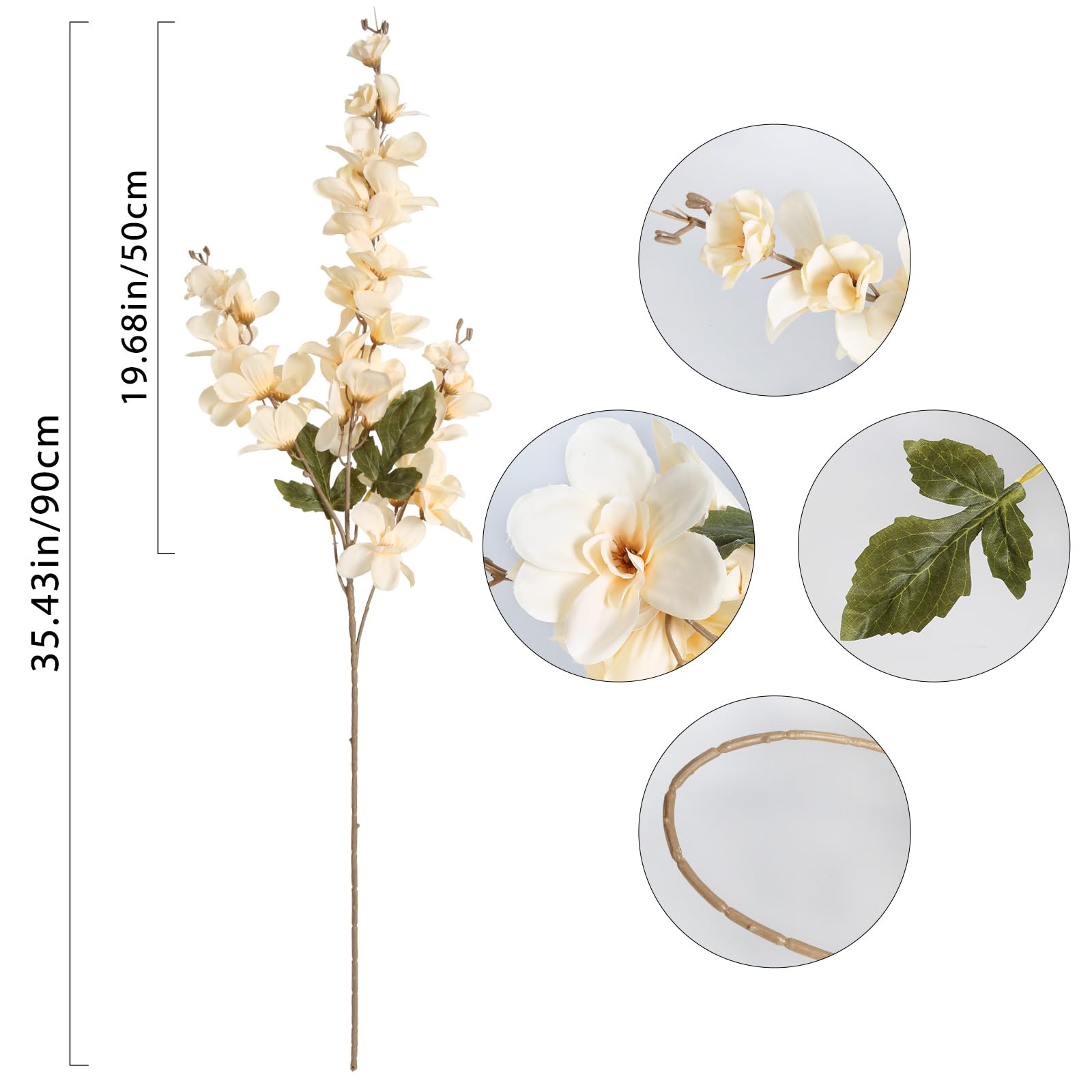 6PCS Blue Delphinium Artificial Flower Lifelike Silk Larkspur Flowers Plant 35.43" Long Stem Blossoms Fake Flowers for Tall Vase Floral Arrangements Home Table Wedding Decor(Blue)