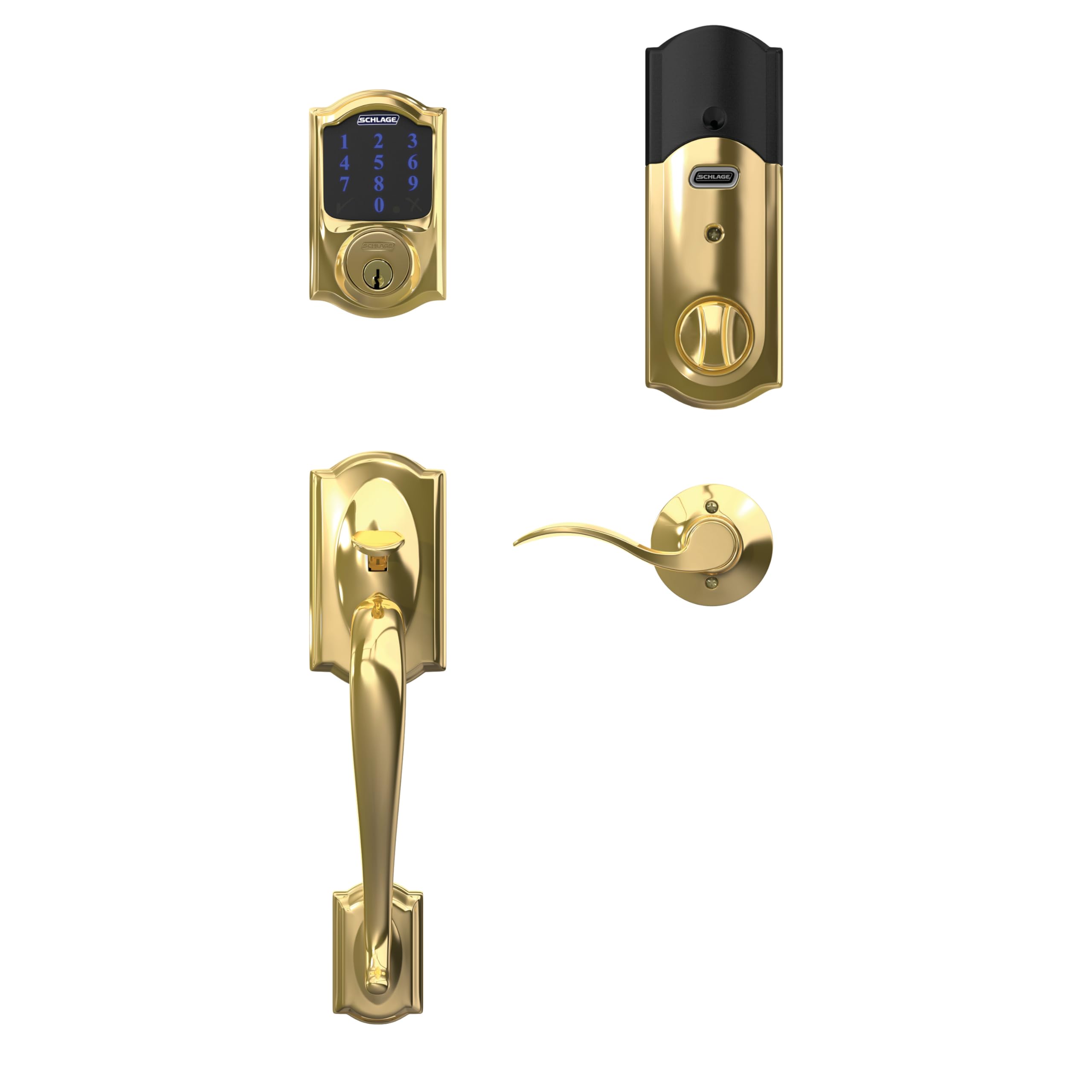 Schlage Connect Smart Deadbolt Lock with Touchscreen Keypad, Keyless Front Door Entry, Z-Wave Plus Compatible, Aged Bronze, BE469ZP CEN 716