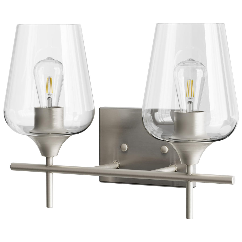 VONLUCE Bathroom Vanity Light, 2 Light Bathroom Light Fixture Over Mirror, Bathroom Wall Lamp with Clear Glass, Modern Brushed Nickel Vanity Lighting fixtures for Bathroom, Bedroom, Hallway