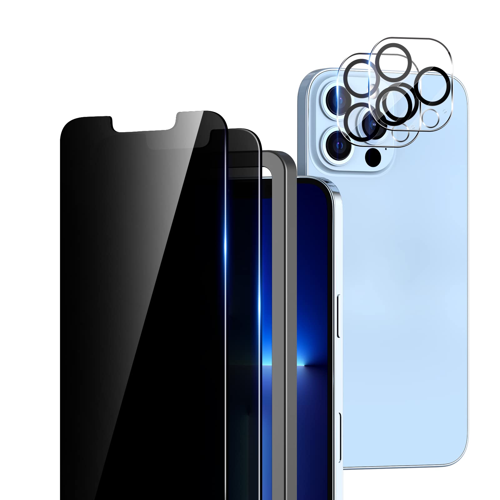 TOCOL [3 Pack] Compatible for Google Pixel 6 5G 6.4'' Tempered Glass Screen Protector & Glass Camera Lens Protector, Case Friendly, Anti-Scratch [Alignment Tool] [Fingerprint Unlock]