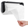 simpletome Paper Towel Holder ONE Hand Tear Adaptive Tension Arm Adjustable Length 9.4-11inch/24-28cm (Black) | adaptive adjustable tension arm | tear one/more sheets at one time | adhesive or drilling | abs plastic | easy to replace
