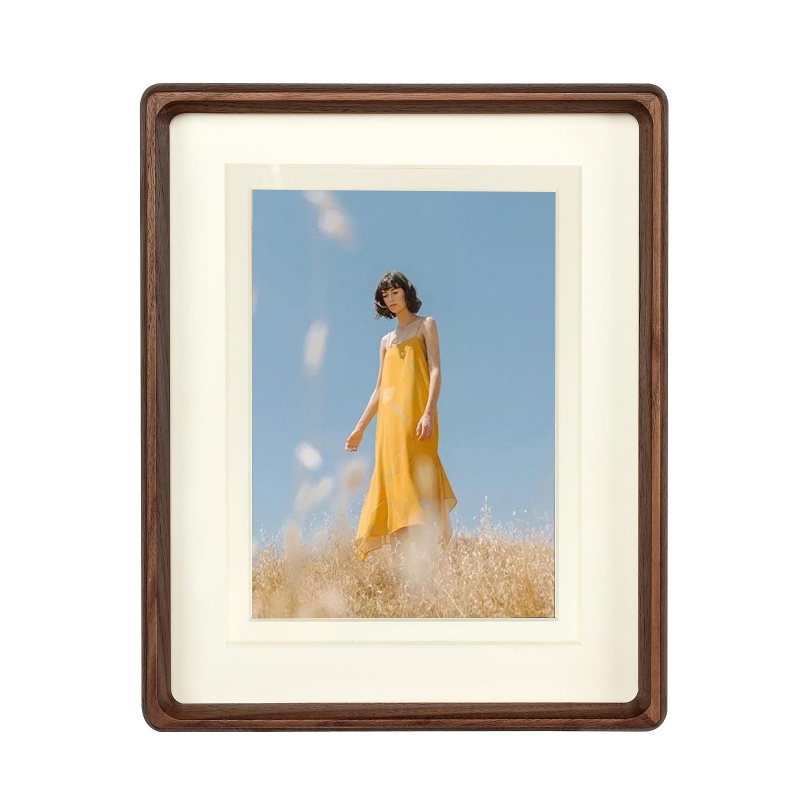 Mini Wood Picture Frame,Small Picture Frames 2x3 with Tiny Mat | Cute Polaroid Picture Frame,Teak Solid Natural Wood Tiny Photo Frame, Tabletop and Wall Mounting