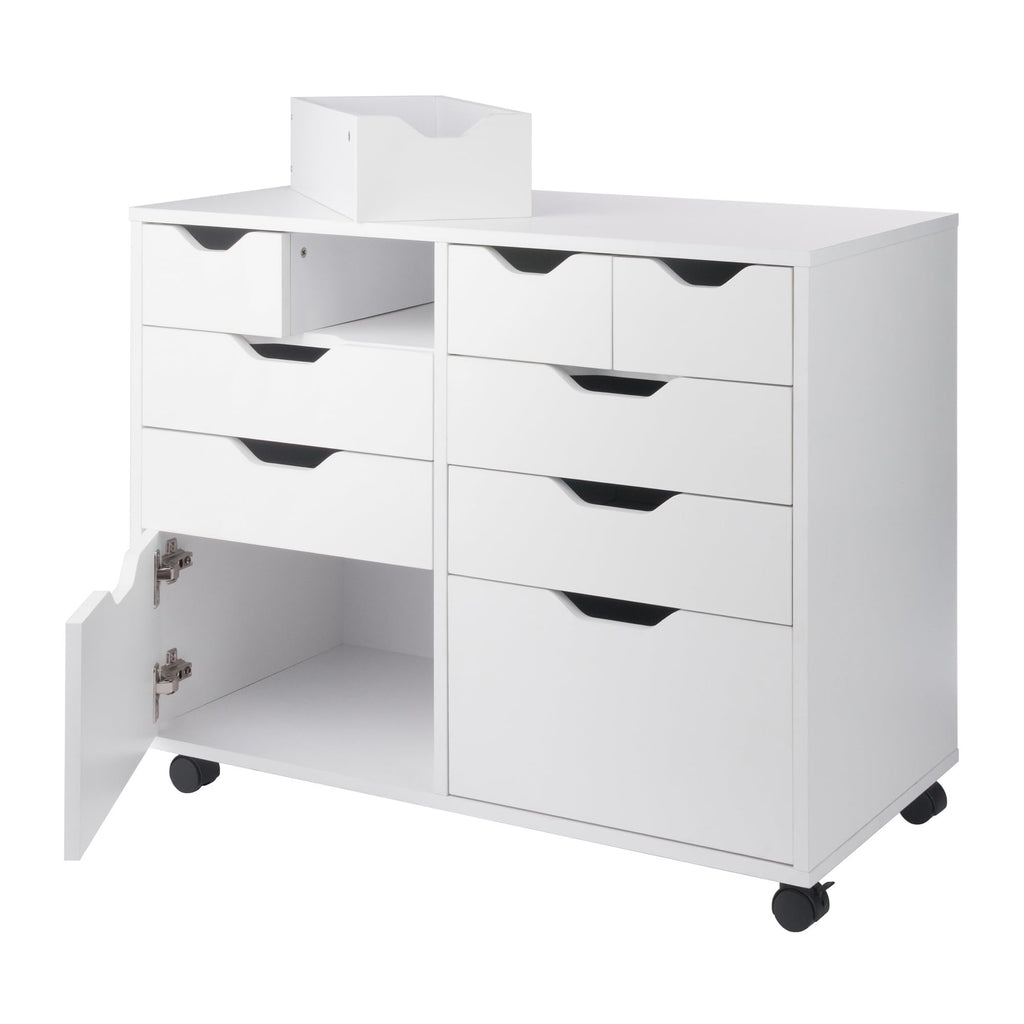 Winsome Halifax Mobile Storage Cabinet with Doors & Drawers, Stylish & Functional Home Storage Cabinet for Filing, Kitchen Organization, Moveable Furniture for Office, Dorms, Apartments